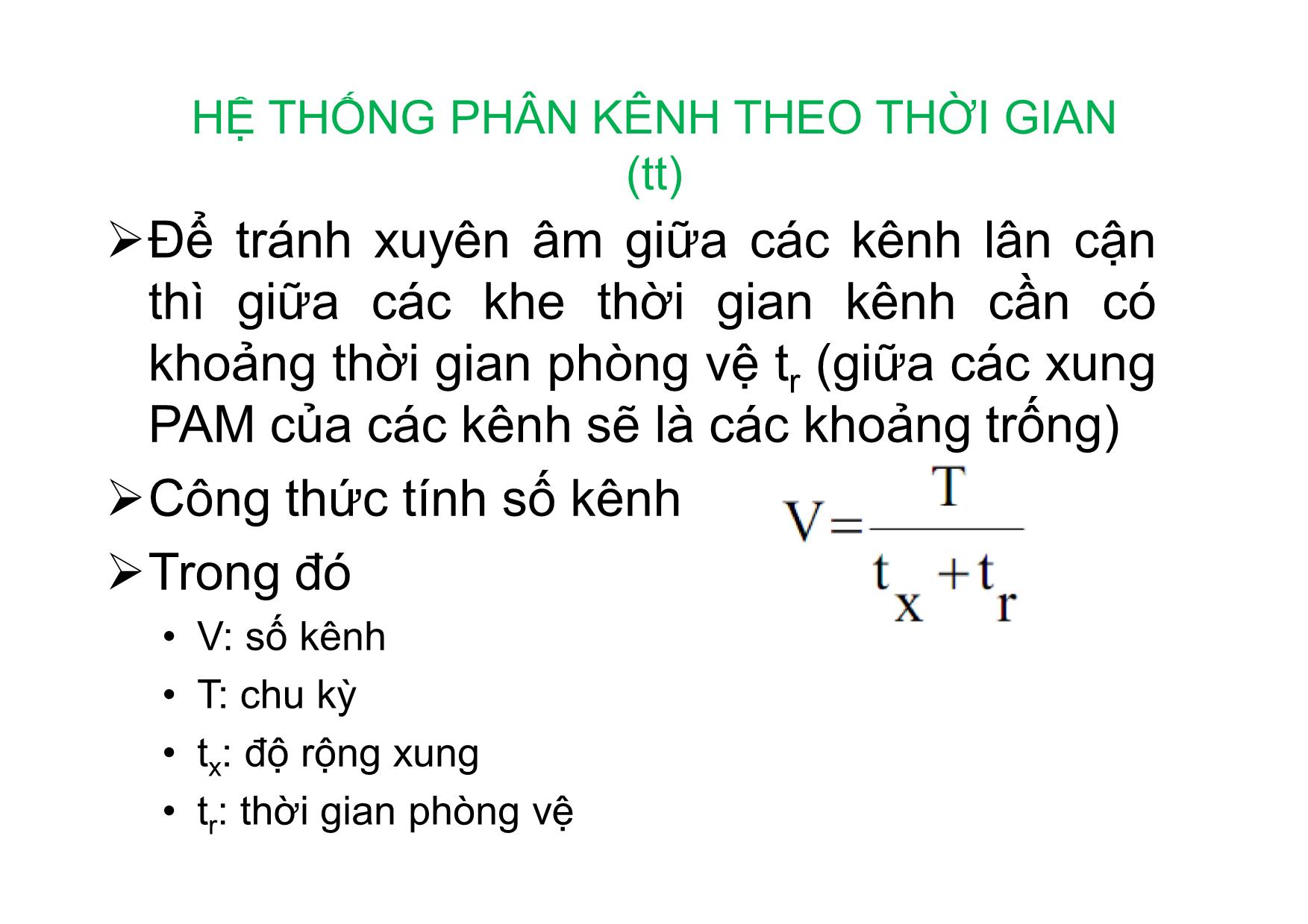 Bài giảng Kỹ thuật chuyên mạch - Chương 2: Điều chế biên độ xung PAM trang 6