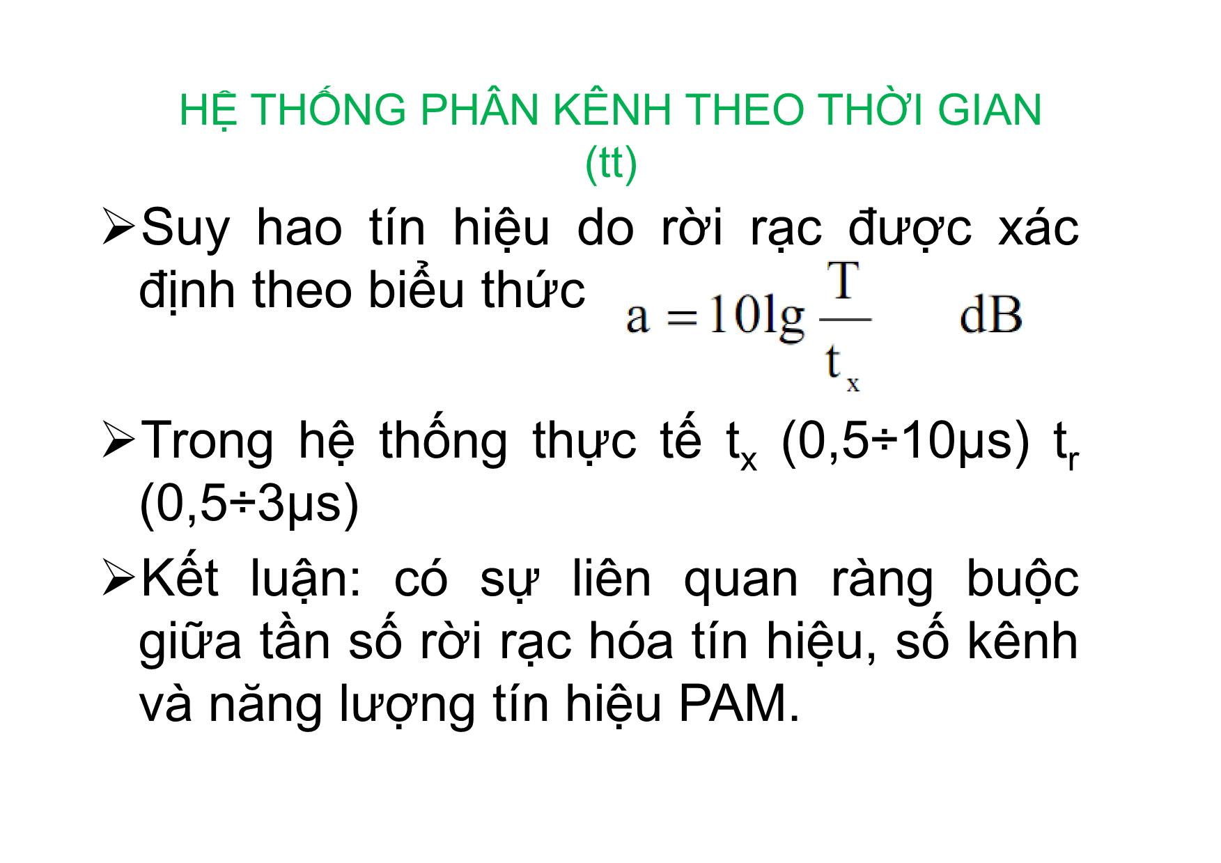 Bài giảng Kỹ thuật chuyên mạch - Chương 2: Điều chế biên độ xung PAM trang 7