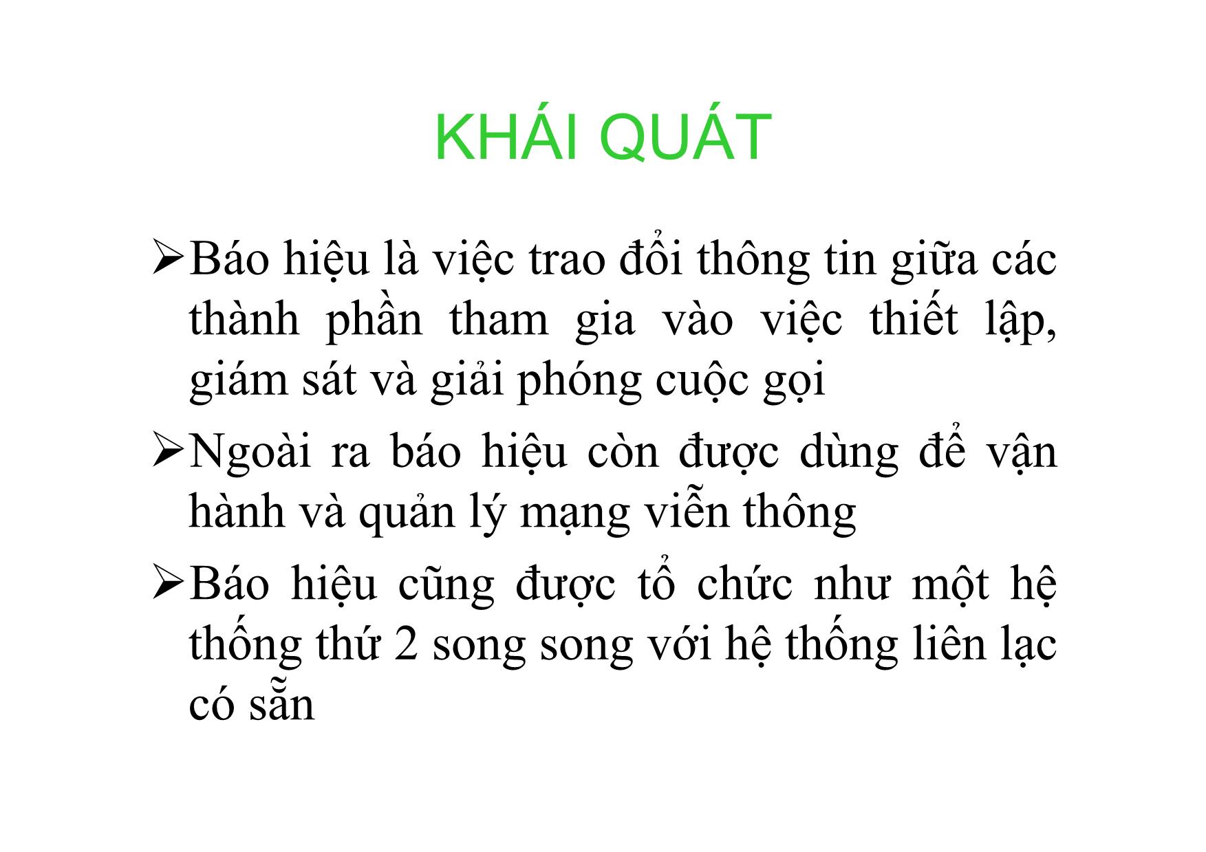 Bài giảng Kỹ thuật chuyên mạch - Chương 5: Khái quát chung về hệ thống báo hiệu trong mạng viễn thông trang 4