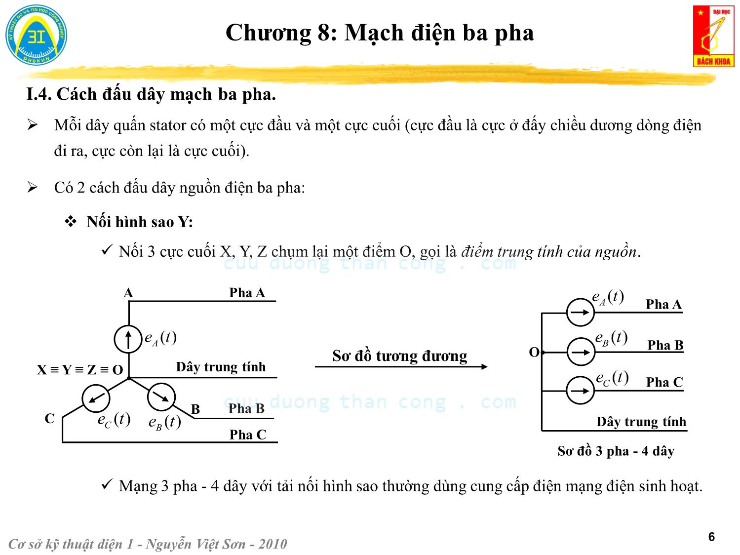 Bài giảng Kỹ thuật điện 1 - Chương 8: Mạch điện ba pha - Nguyễn Việt Sơn trang 6