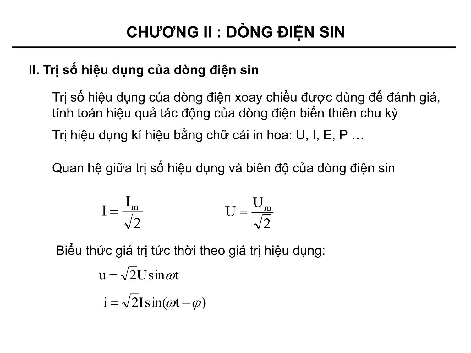 Bài giảng Kỹ thuật điện - Chương 2: Dòng điện sin trang 6