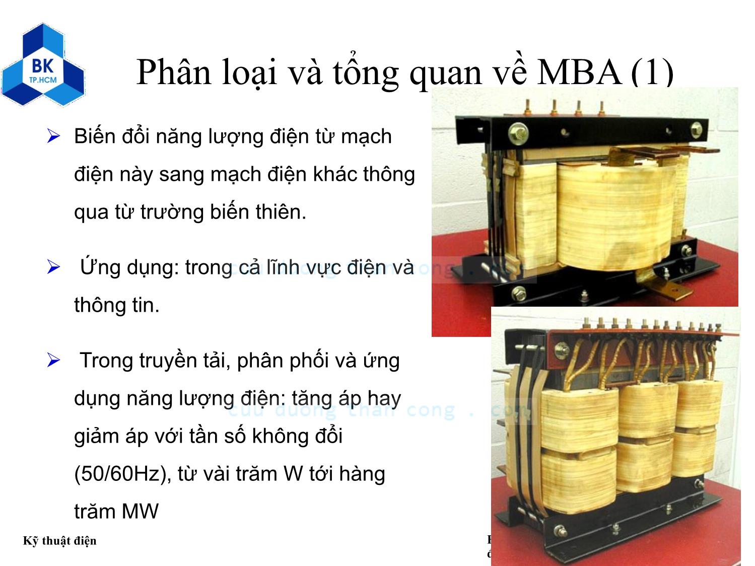 Bài giảng Kỹ thuật điện - Chương 4: Máy biến áp trang 2