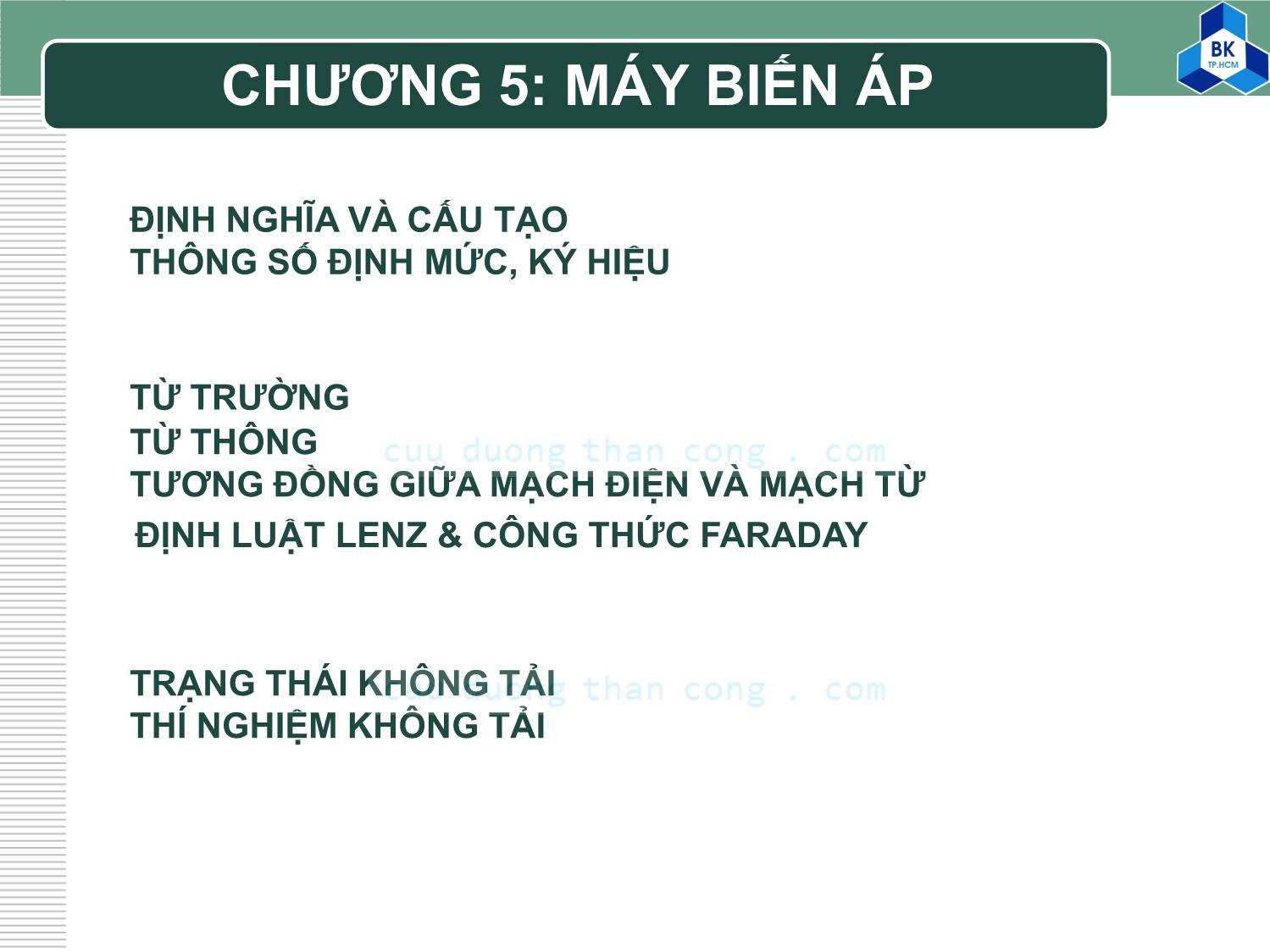 Bài giảng Kỹ thuật điện - Chương 5: Máy biến áp trang 4