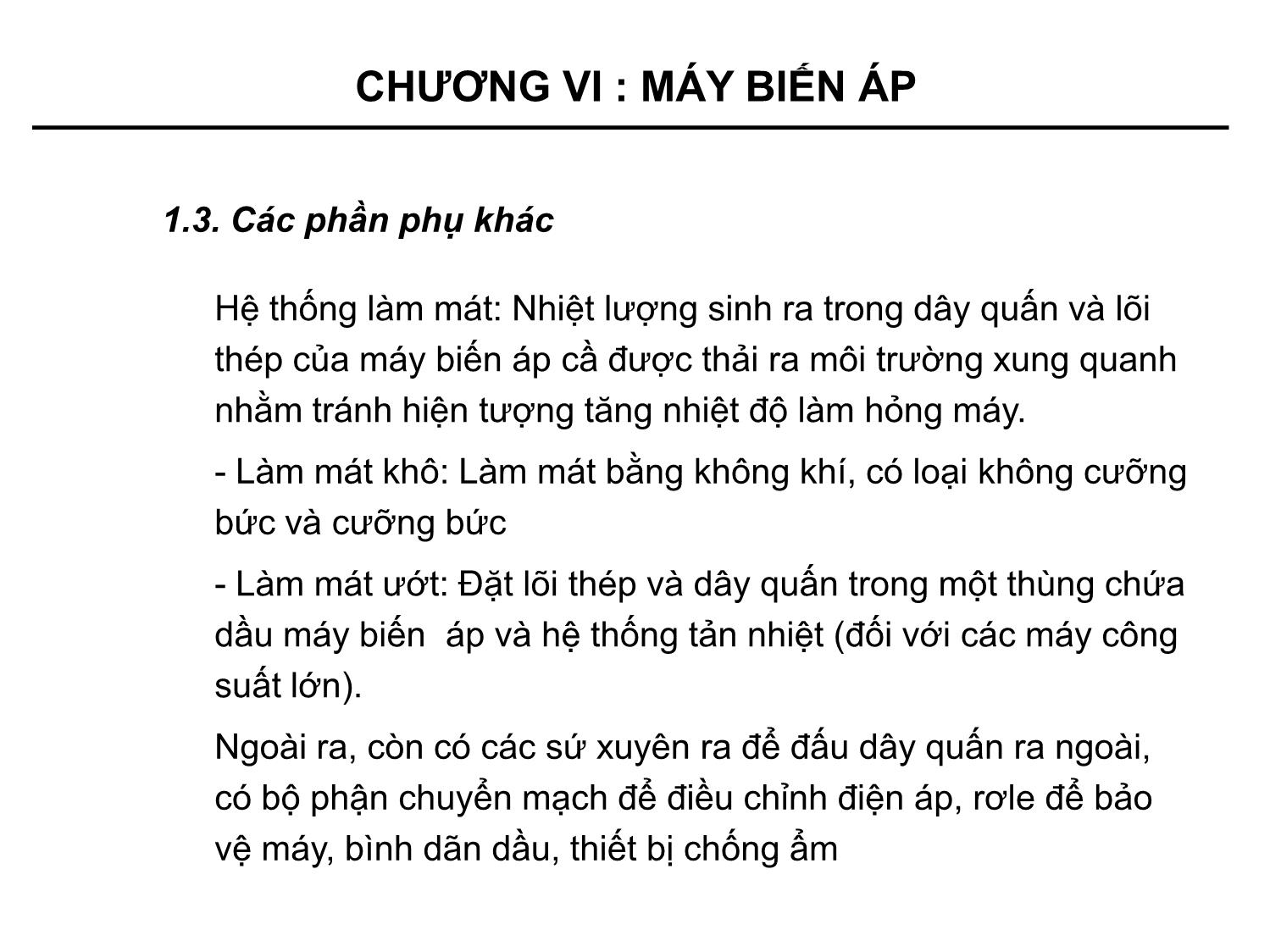 Bài giảng Kỹ thuật điện - Chương 6: Máy biến áp trang 9