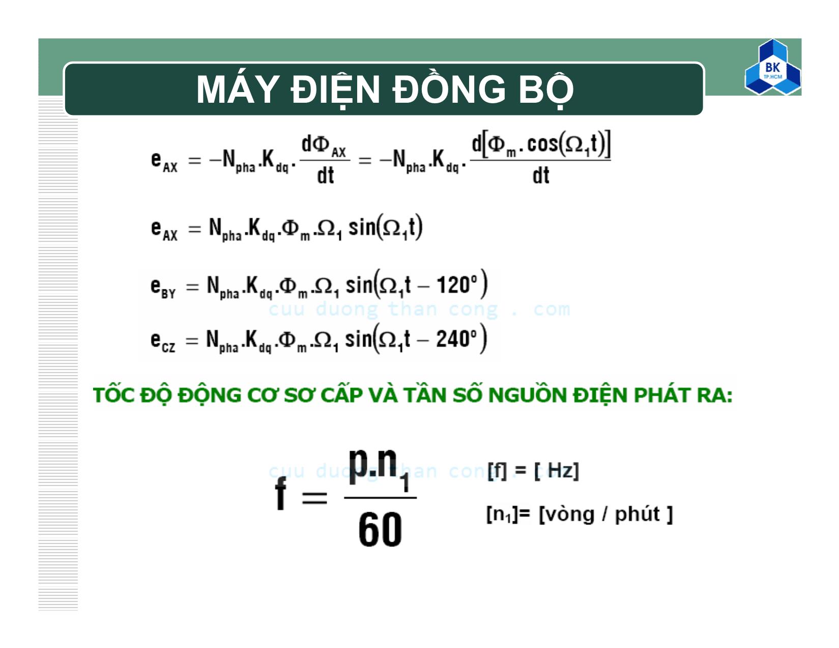 Bài giảng Kỹ thuật điện - Chương 7: Máy điện đồng bộ trang 10