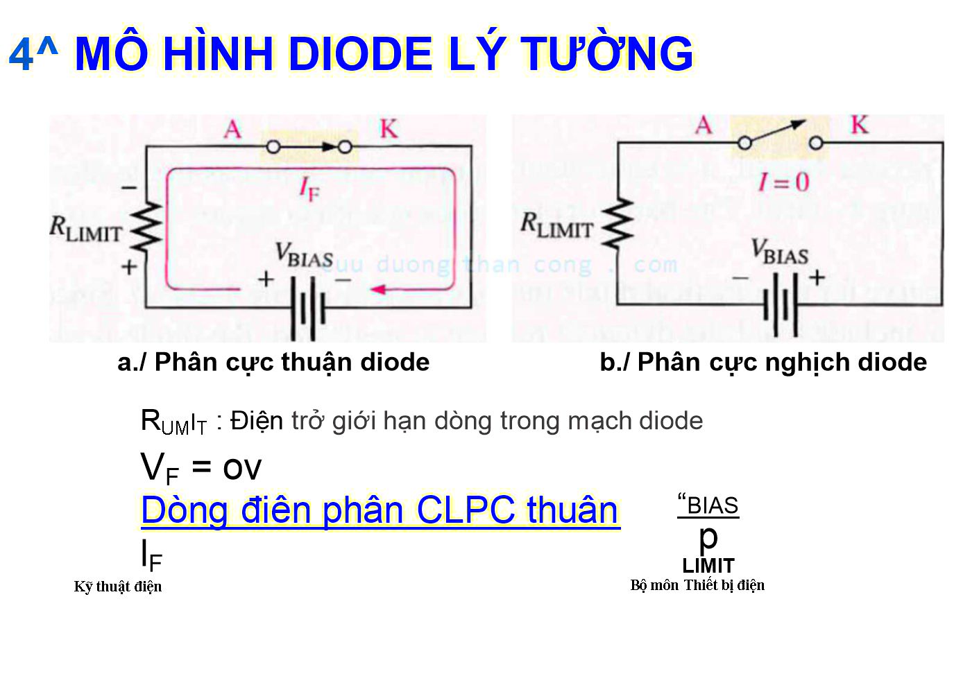 Bài giảng Kỹ thuật điện - Chương 8: Diode và các mạch ứng dụng trang 9