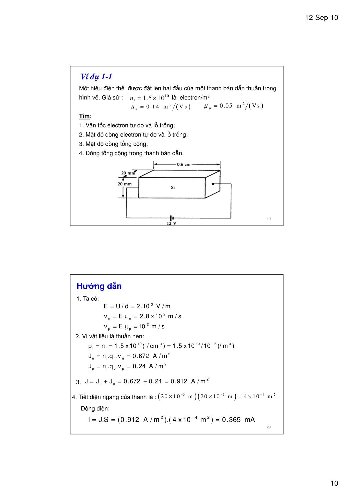 Bài giảng Kỹ thuật điện tử - Chương 1: Giới thiệu về chất bán dẫn - Lê Chí Thông trang 10