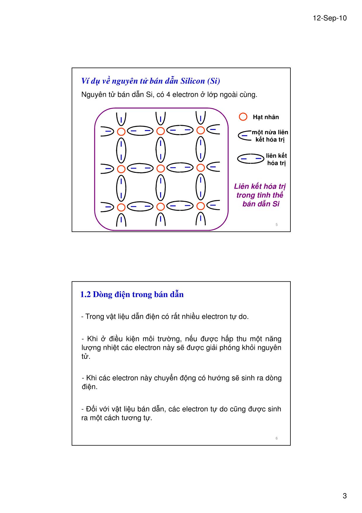 Bài giảng Kỹ thuật điện tử - Chương 1: Giới thiệu về chất bán dẫn - Lê Chí Thông trang 3