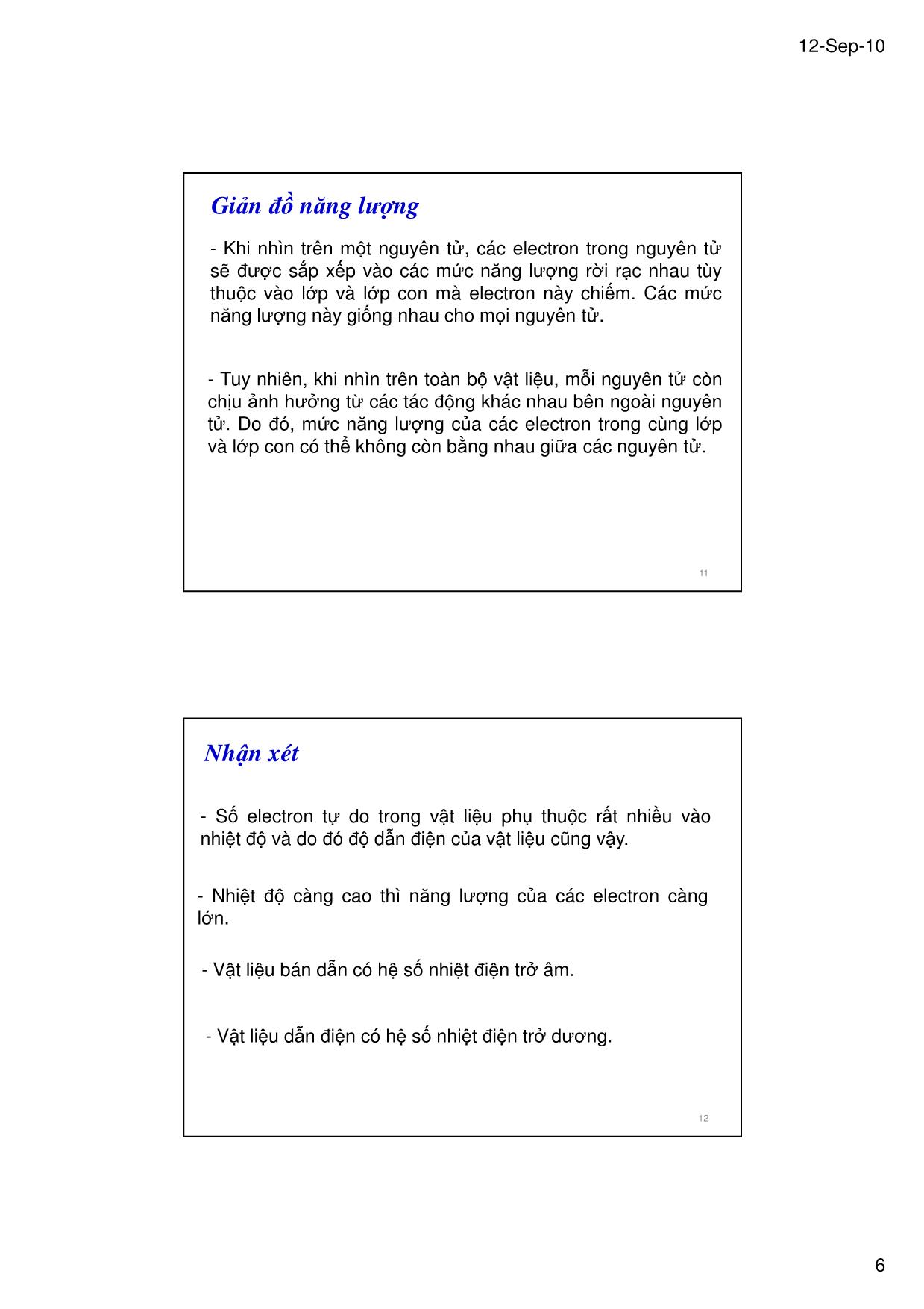 Bài giảng Kỹ thuật điện tử - Chương 1: Giới thiệu về chất bán dẫn - Lê Chí Thông trang 6