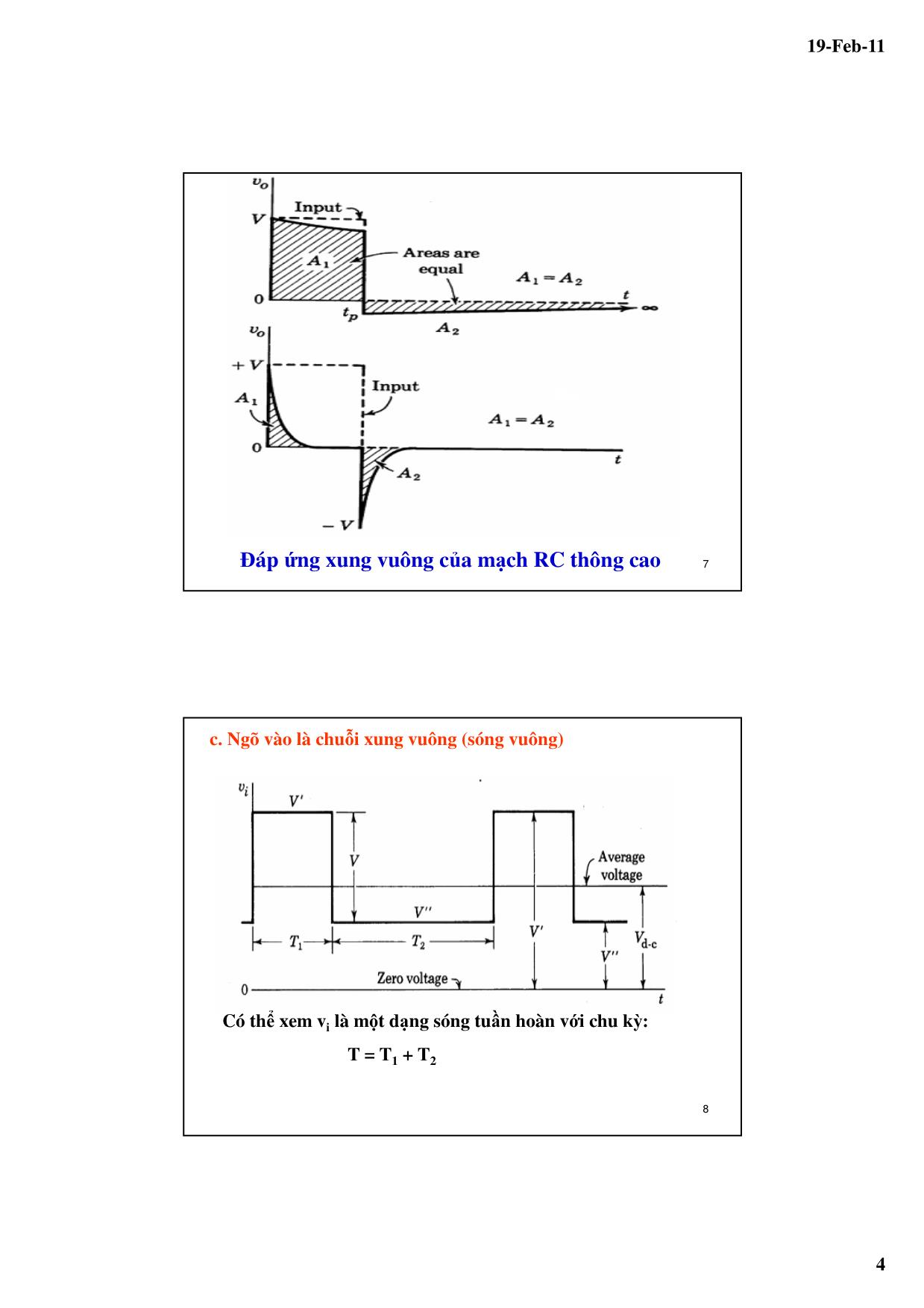 Bài giảng Kỹ thuật điện tử - Chương 6: Các mạch xung - Lê Chí Thông trang 4