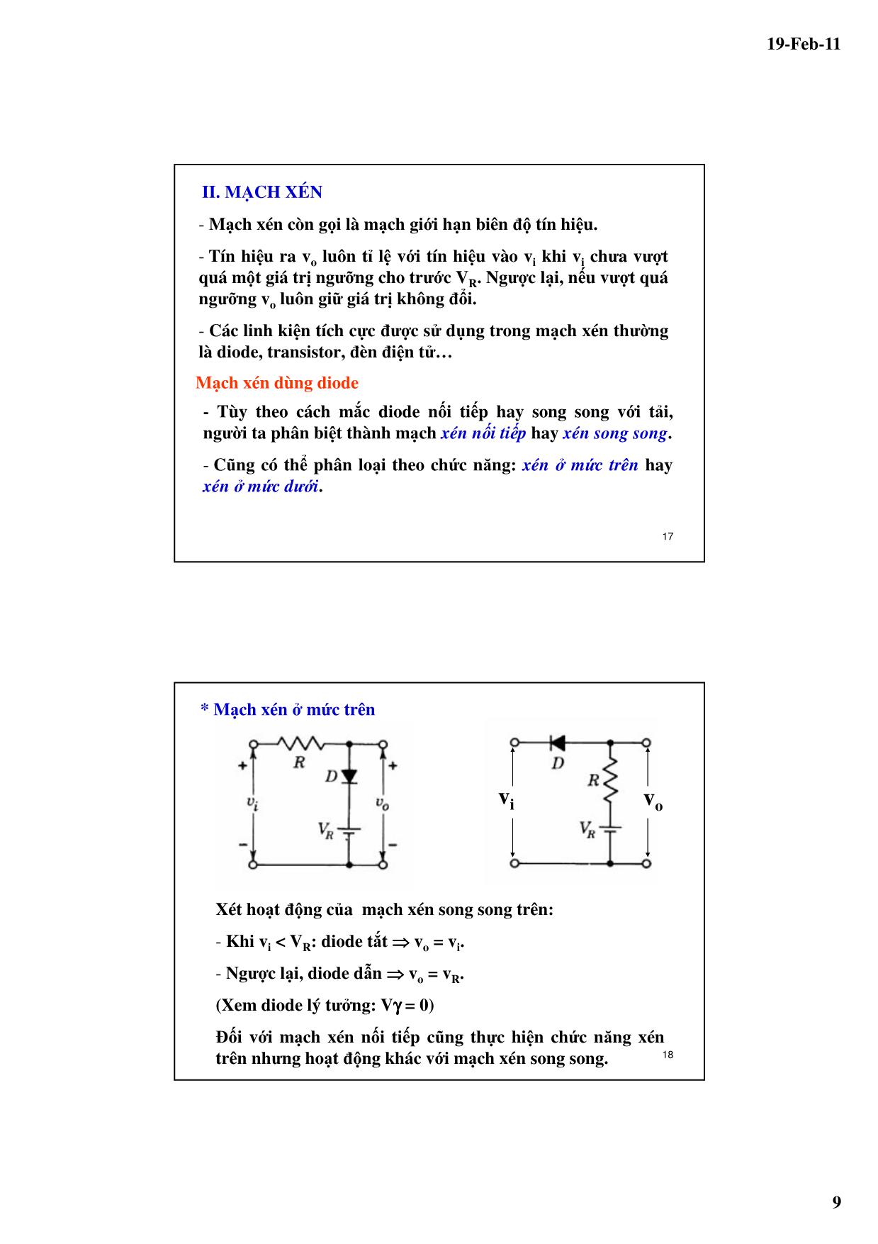 Bài giảng Kỹ thuật điện tử - Chương 6: Các mạch xung - Lê Chí Thông trang 9