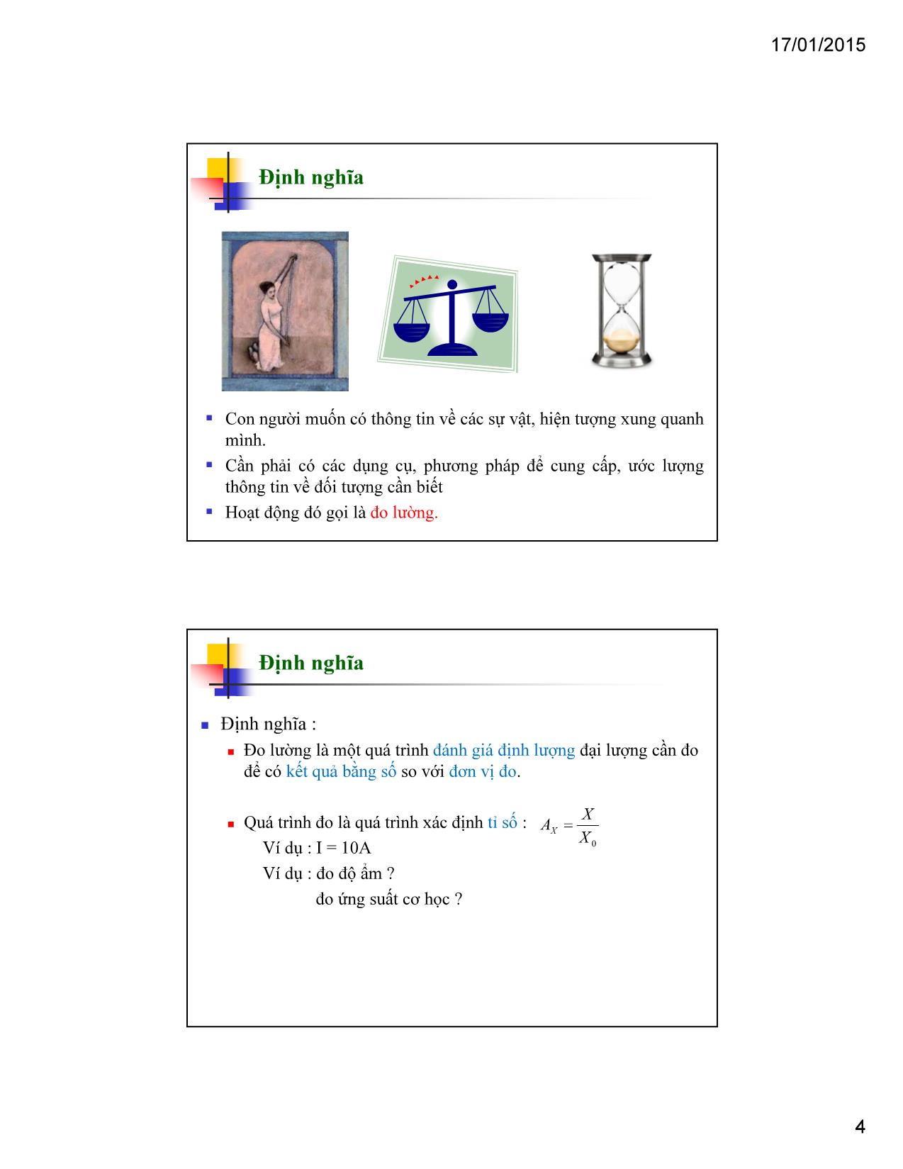 Bài giảng Kỹ thuật đo lường - Chương 1: Các khái niệm cơ bản trang 4