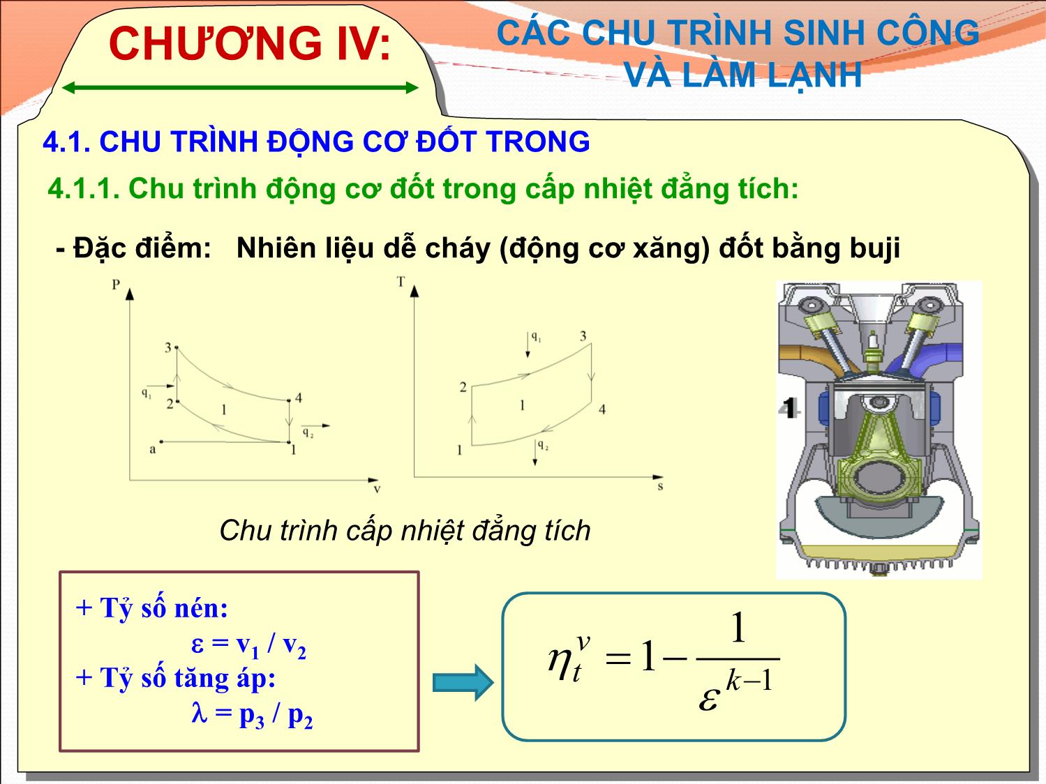 Bài giảng Kỹ thuật nhiệt - Chương 4: Các chu trình sinh công và làm lạnh - Ngô Phi Mạnh trang 4