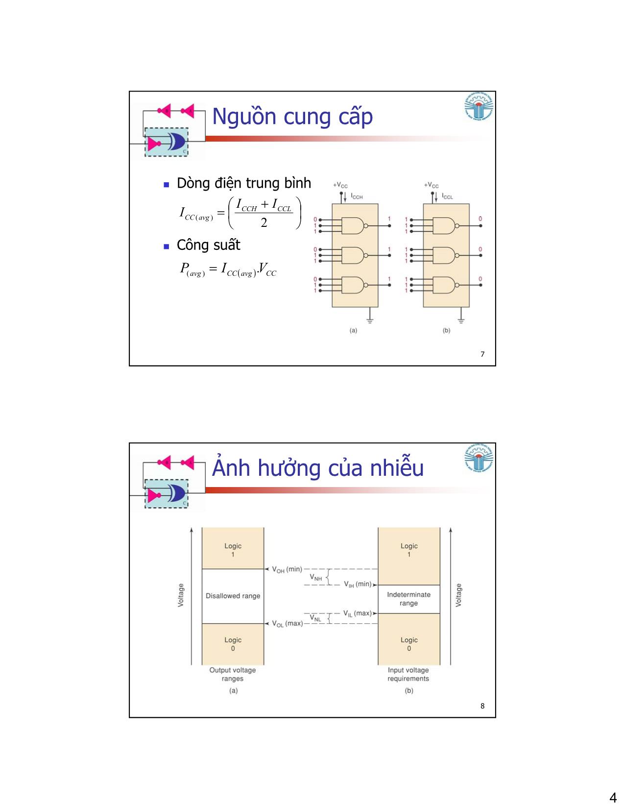 Bài giảng Kỹ thuật số - Chương 8: Đặc điểm của IC số - Đặng Ngọc Khoa trang 4