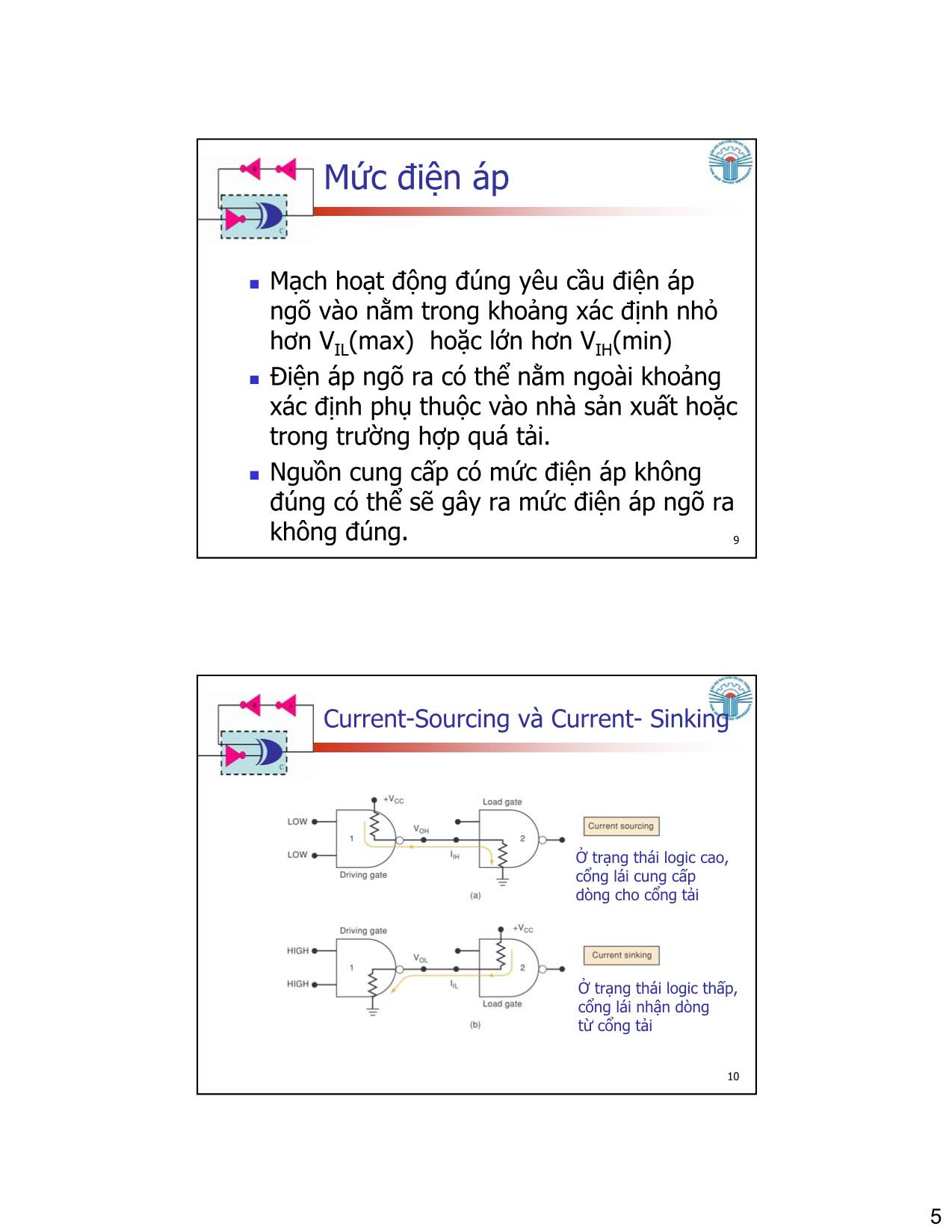 Bài giảng Kỹ thuật số - Chương 8: Đặc điểm của IC số - Đặng Ngọc Khoa trang 5