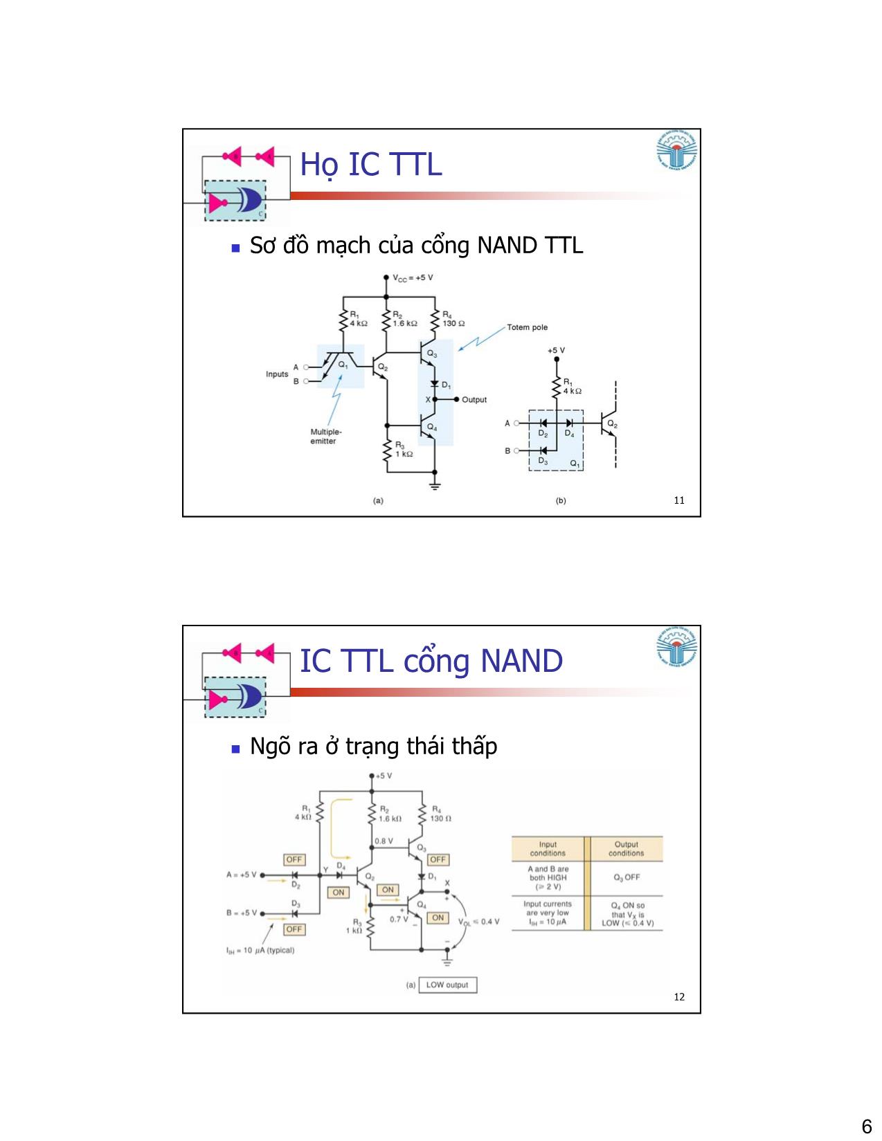 Bài giảng Kỹ thuật số - Chương 8: Đặc điểm của IC số - Đặng Ngọc Khoa trang 6