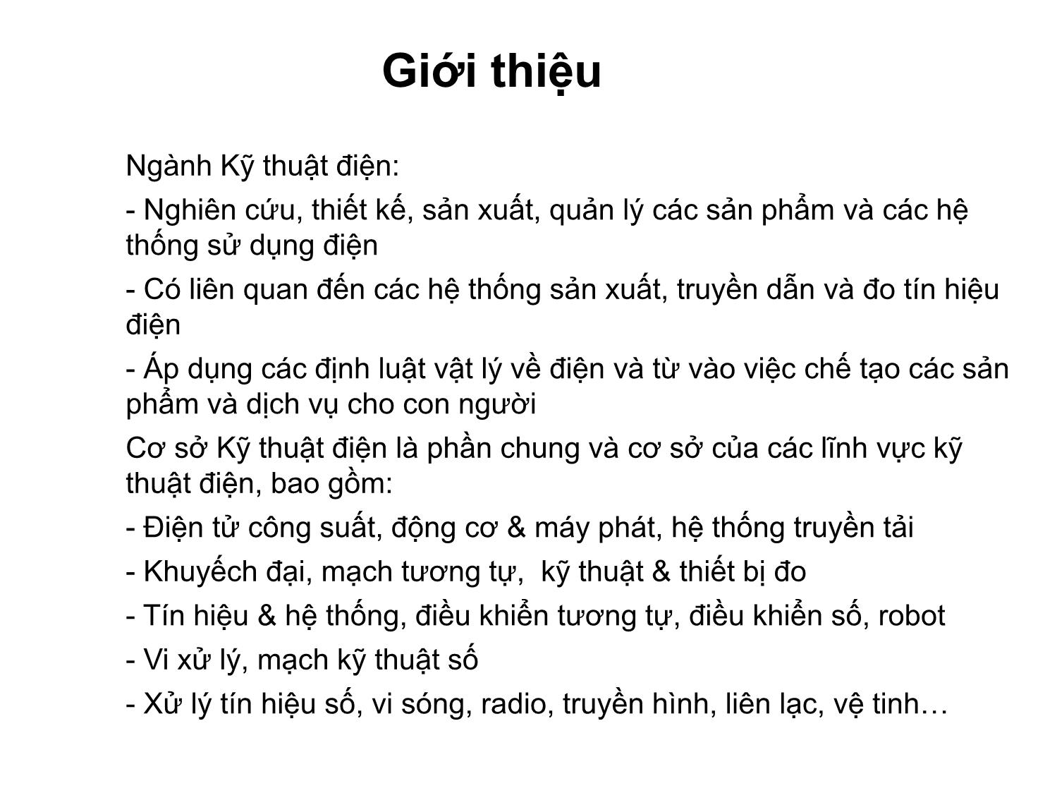 Bài giảng Lý thuyết mạch - Chương 1: Thông số, Phần tử của mạch điện - Phạm Khánh Tùng trang 2