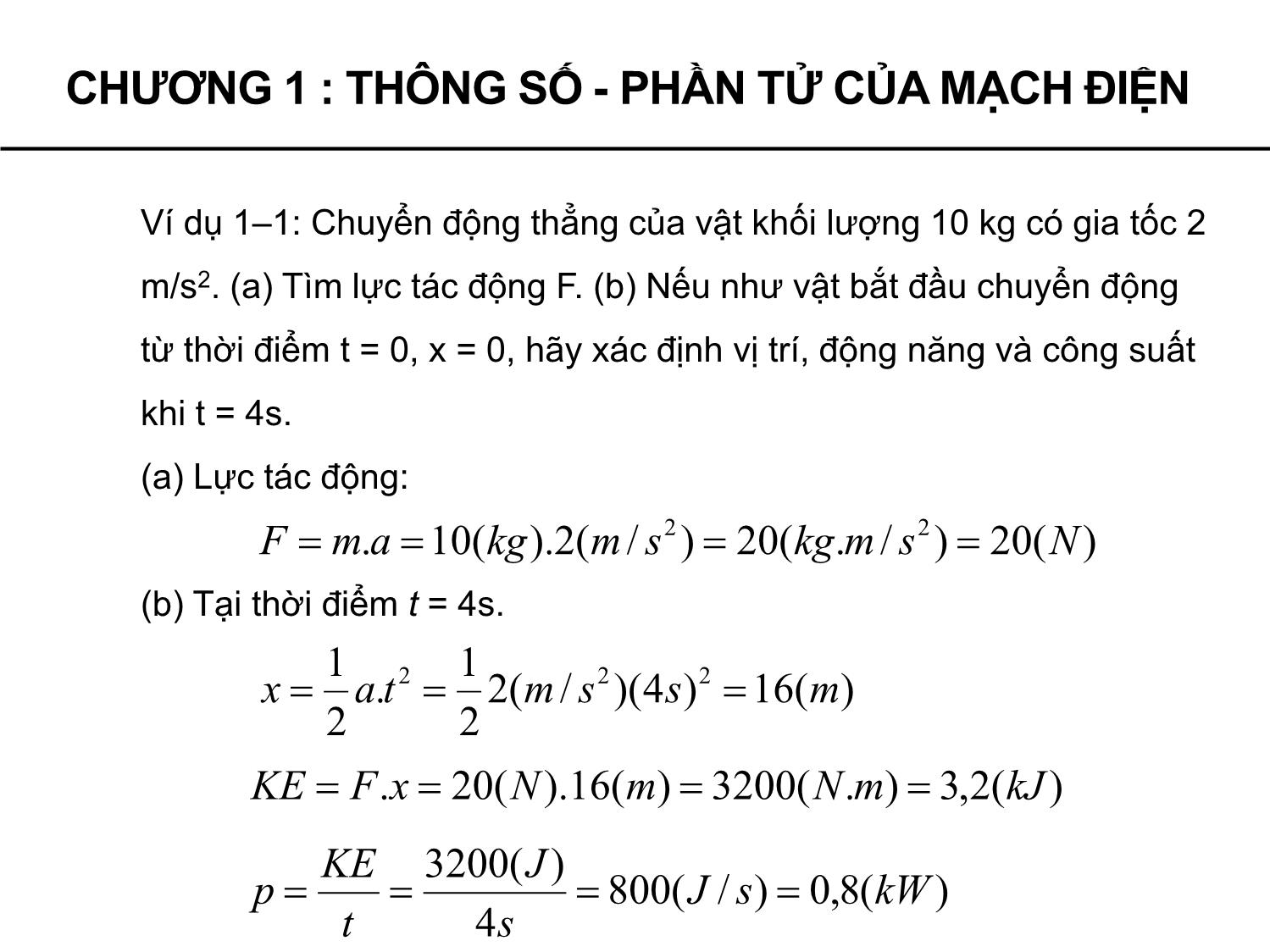 Bài giảng Lý thuyết mạch - Chương 1: Thông số, Phần tử của mạch điện - Phạm Khánh Tùng trang 8