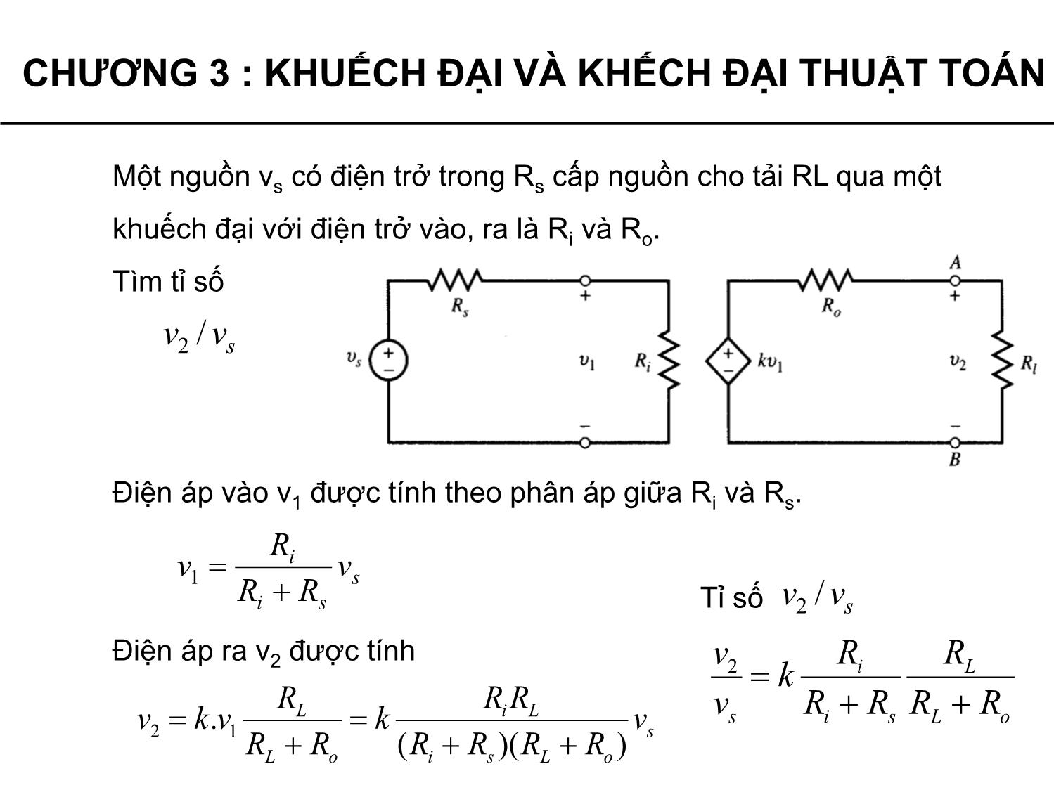 Bài giảng Lý thuyết mạch - Chương 3: Mạch khuếch đại và khuếch đại thuật toán - Phạm Khánh Tùng trang 5