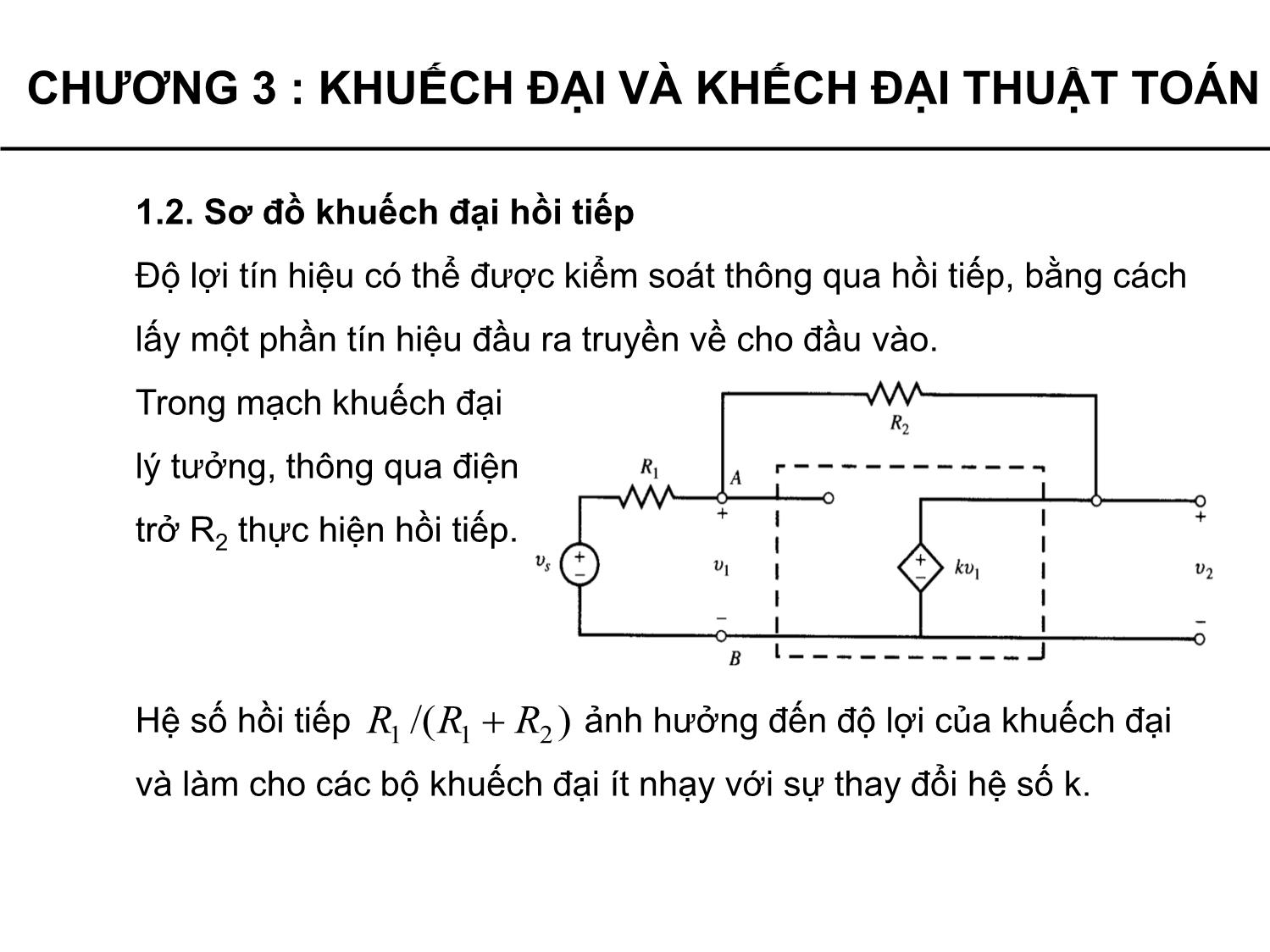 Bài giảng Lý thuyết mạch - Chương 3: Mạch khuếch đại và khuếch đại thuật toán - Phạm Khánh Tùng trang 7