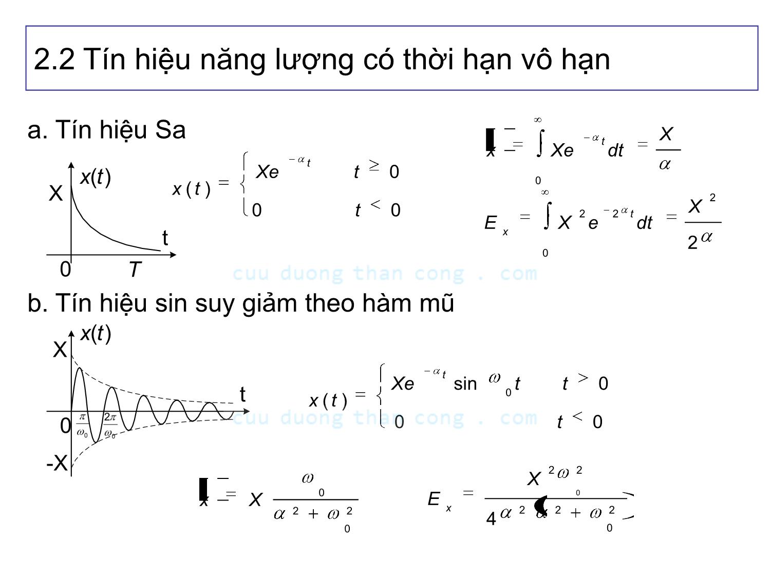 Bài giảng Lý thuyết tín hiệu - Chương 2, Phần 1: Tín hiệu xác định - Võ Thị Thu Sương trang 10