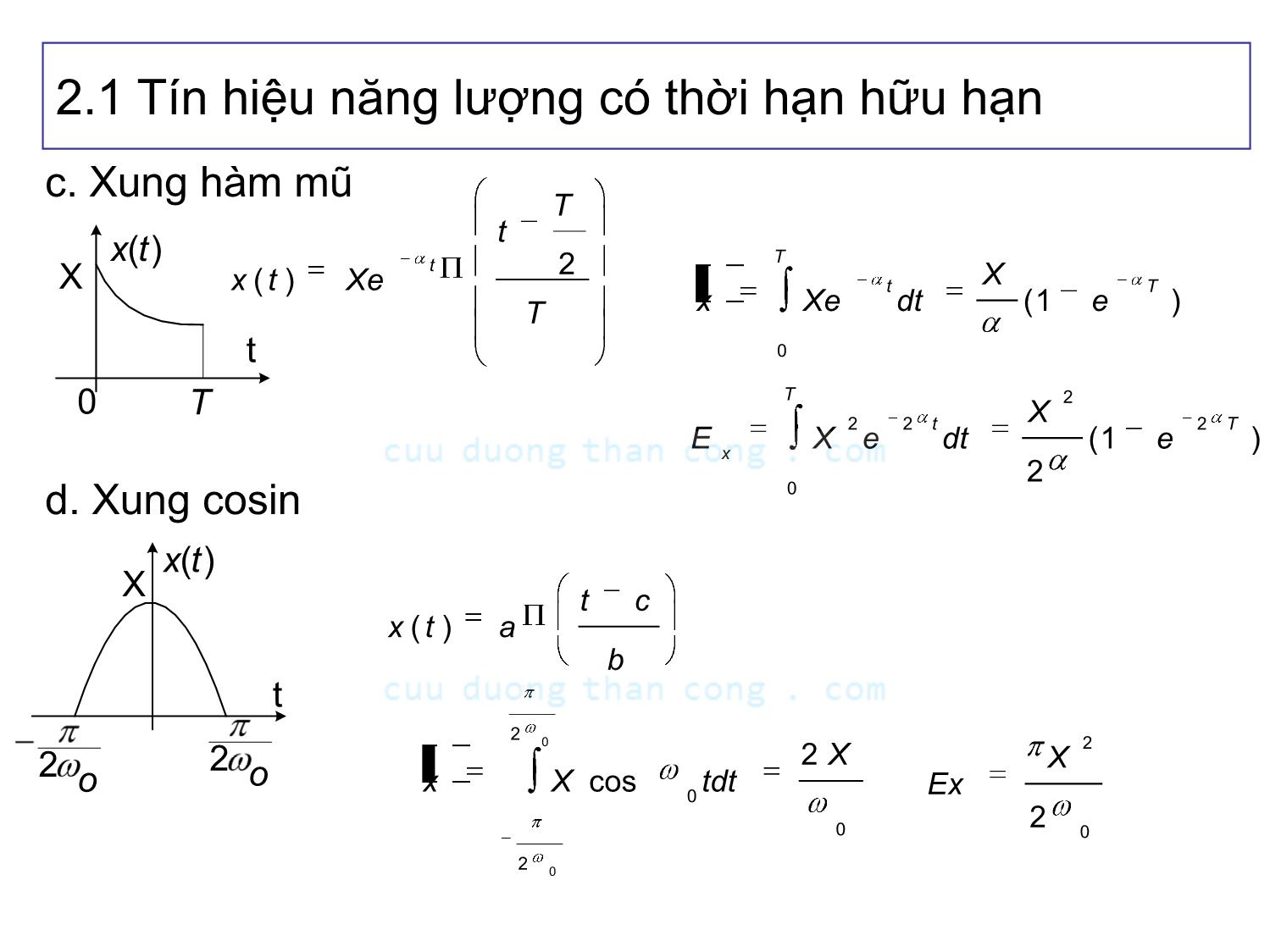 Bài giảng Lý thuyết tín hiệu - Chương 2, Phần 1: Tín hiệu xác định - Võ Thị Thu Sương trang 9