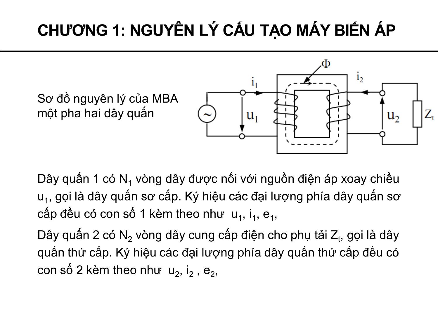 Bài giảng Máy điện - Chương 1: Nguyên lý cấu tạo máy biến áp - Phạm Khánh Tùng trang 7