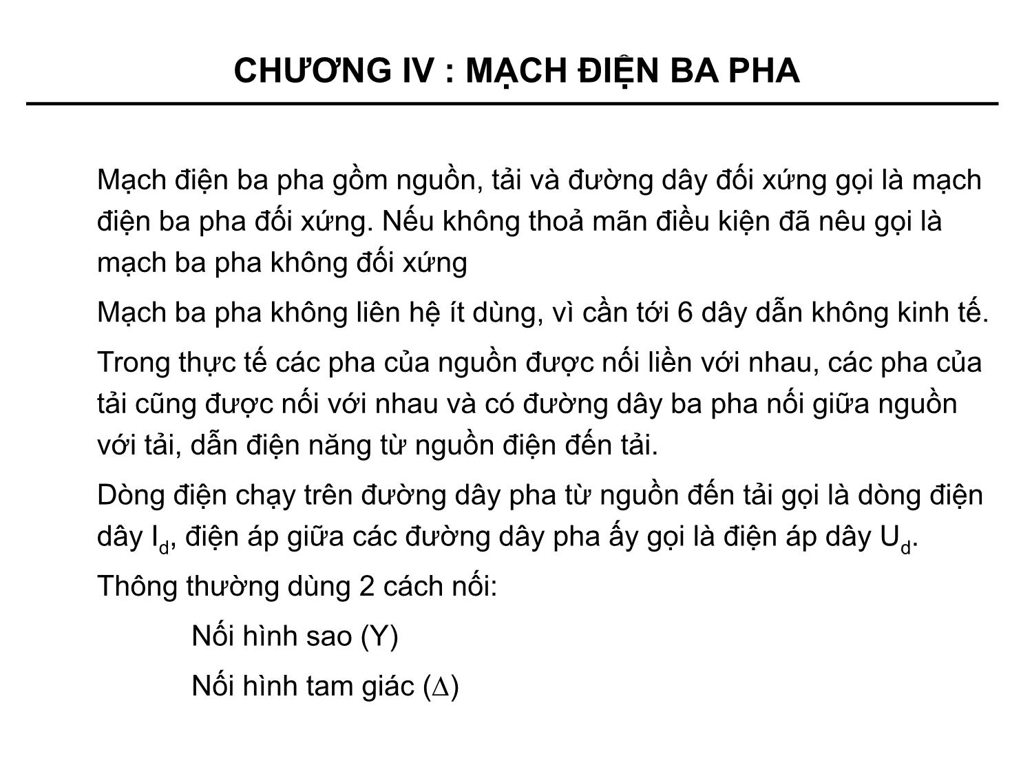 Bài giảng môn Kỹ thuật điện - Chương 4: Mạch điện ba pha trang 7