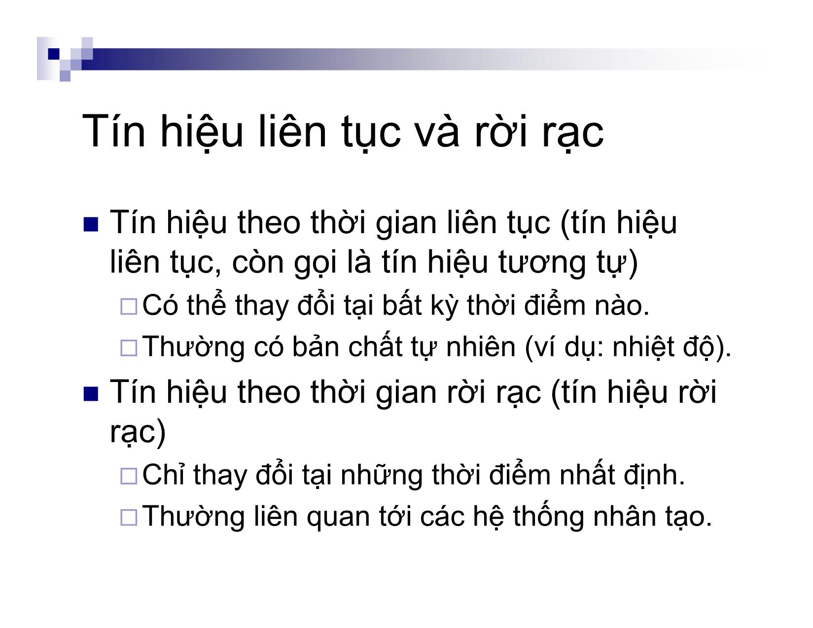 Bài giảng môn Xử lý tín hiệu số - Chương 1: Tín hiệu và hệ thống trang 5