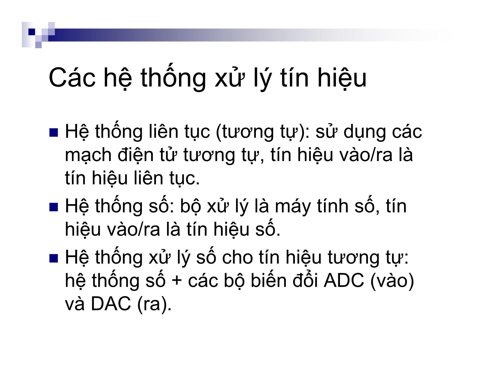 Bài giảng môn Xử lý tín hiệu số - Chương 1: Tín hiệu và hệ thống trang 9