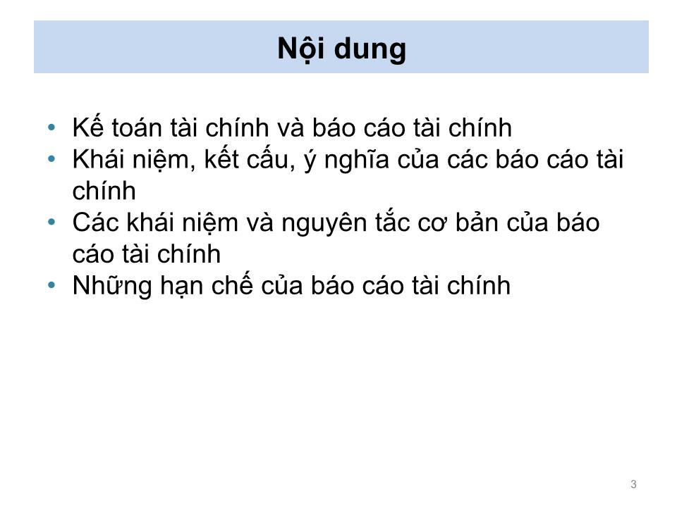 Bài giảng Nguyên lý kế toán - Chương 2: Báo cáo tài chính - Nguyễn Hoàng Phi Nam trang 3