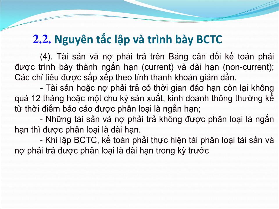 Bài giảng Nguyên lý kế toán - Chương 2: Tổng quan về Báo cáo tài chính trang 10