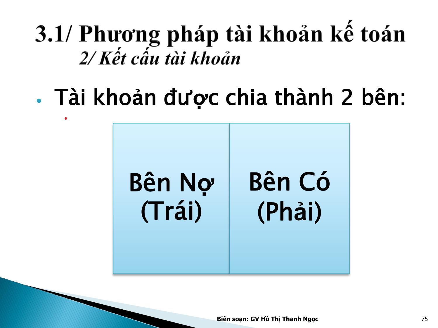 Bài giảng Nguyên lý kế toán - Chương 3: Tài khoản kế toán và ghi sổ kép - Hồ Thị Thanh Ngọc trang 5