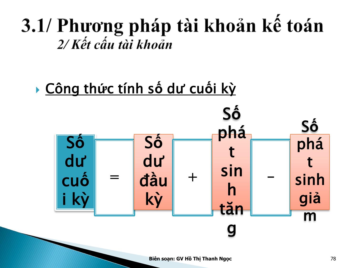 Bài giảng Nguyên lý kế toán - Chương 3: Tài khoản kế toán và ghi sổ kép - Hồ Thị Thanh Ngọc trang 8