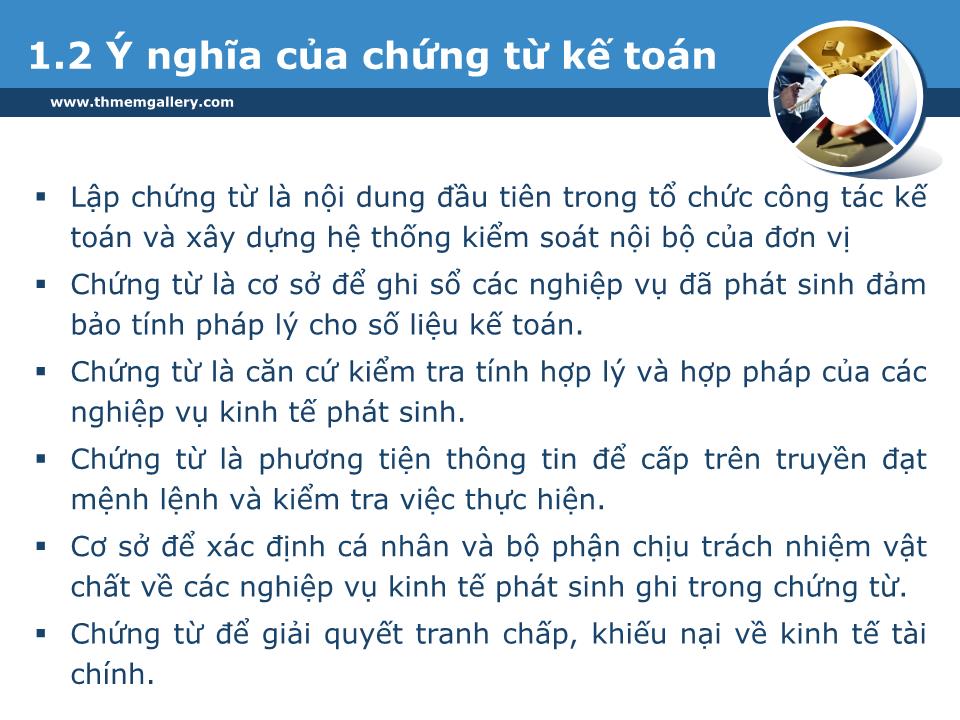 Bài giảng Nguyên lý kế toán - Chương 4: Chứng từ kế toán và kiểm kê trang 8