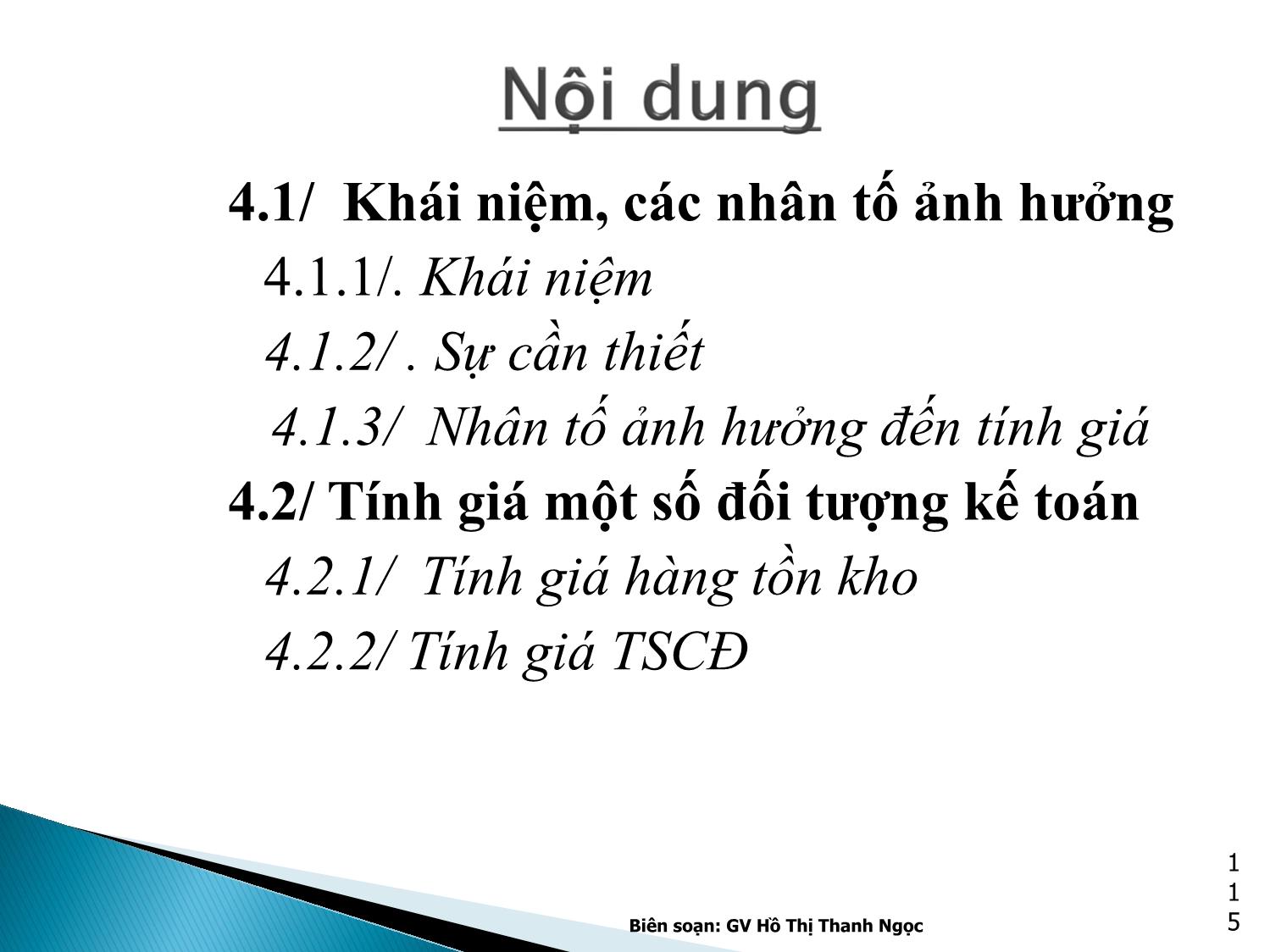 Bài giảng Nguyên lý kế toán - Chương 4: Phương pháp Tính giá - Hồ Thị Thanh Ngọc trang 2