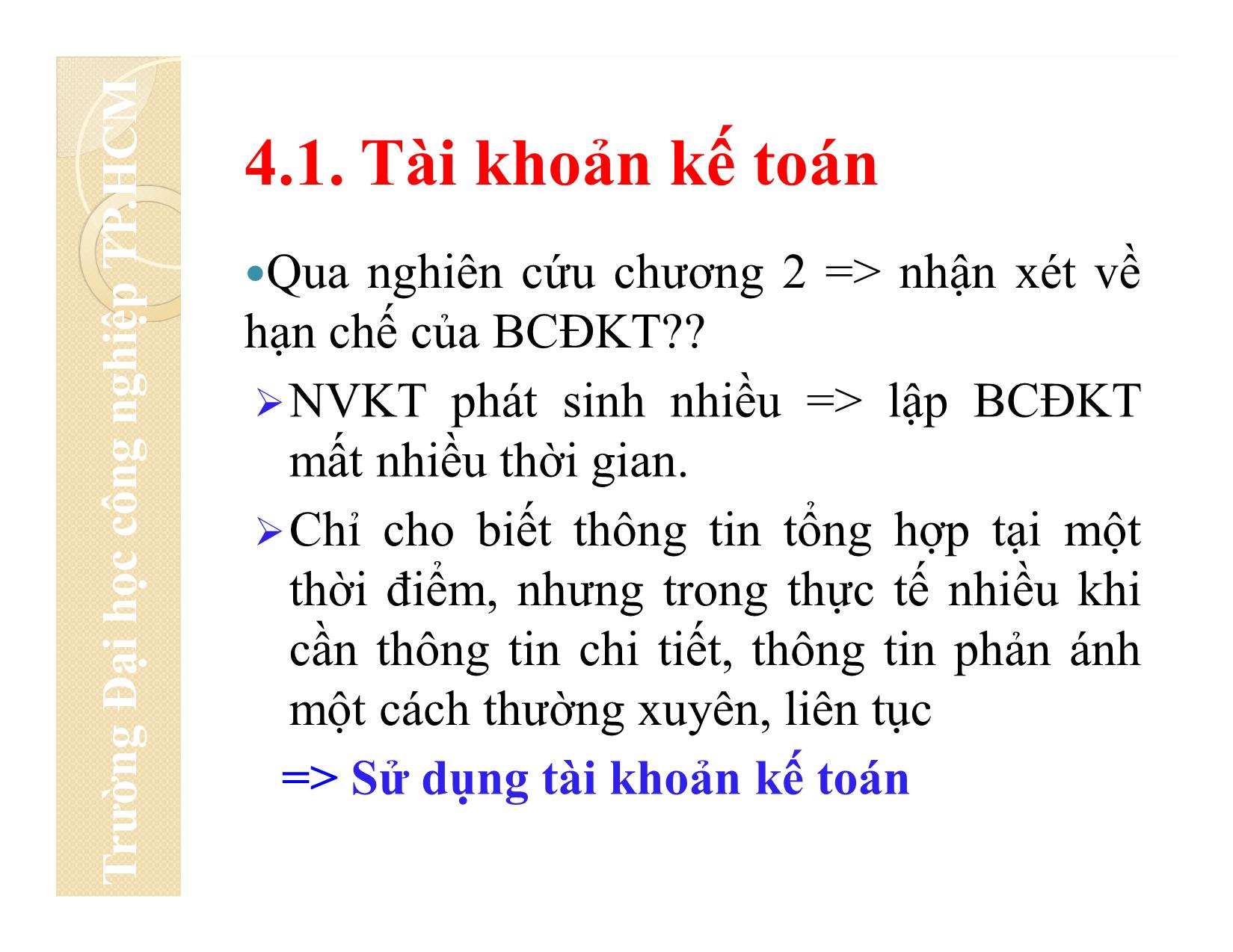 Bài giảng Nguyên lý kế toán - Chương 4: Tài khoản kế toán và ghi sổ kép - Đại học Công nghiệp thành phố Hồ Chí Minh trang 5