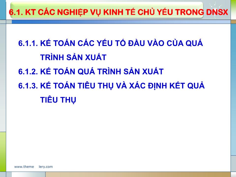 Bài giảng Nguyên lý kế toán - Chương 6: Kế toán các nghiệp vụ kinh tế chủ yếu trong doanh nghiệp trang 6