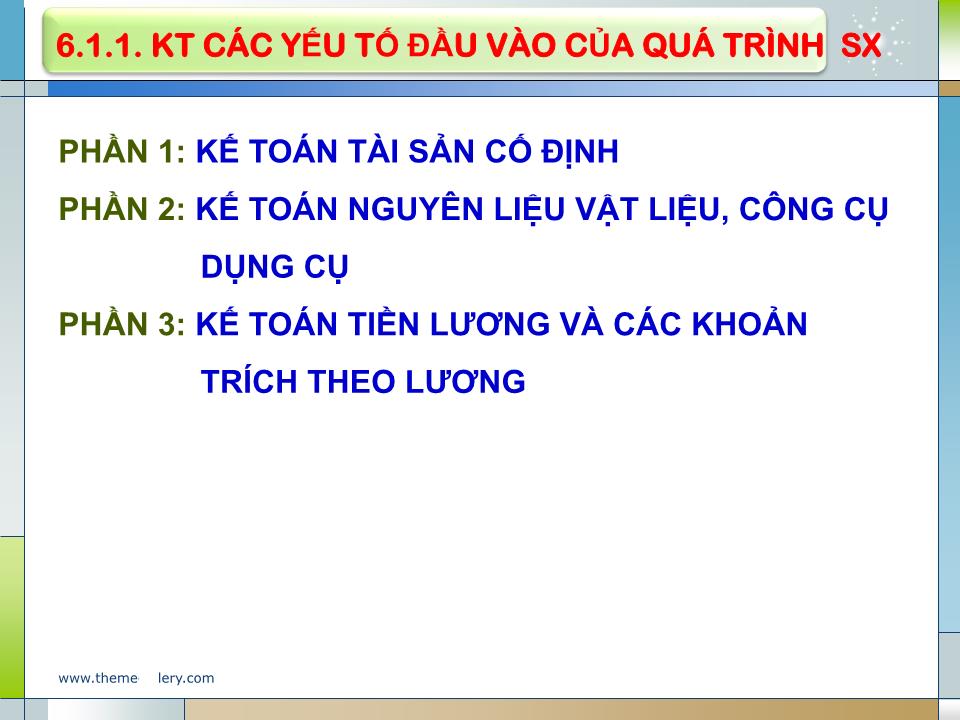 Bài giảng Nguyên lý kế toán - Chương 6: Kế toán các nghiệp vụ kinh tế chủ yếu trong doanh nghiệp trang 7