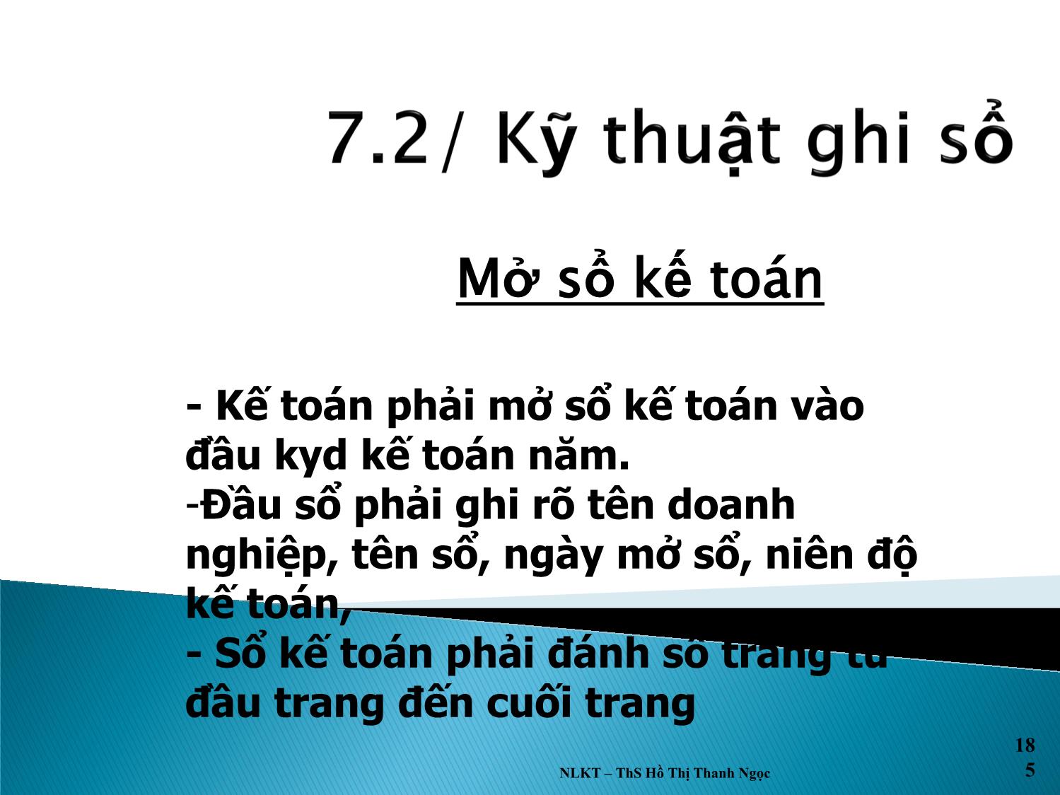 Bài giảng Nguyên lý kế toán - Chương 7: Số sách kế toán - Hồ Thị Thanh Ngọc trang 7