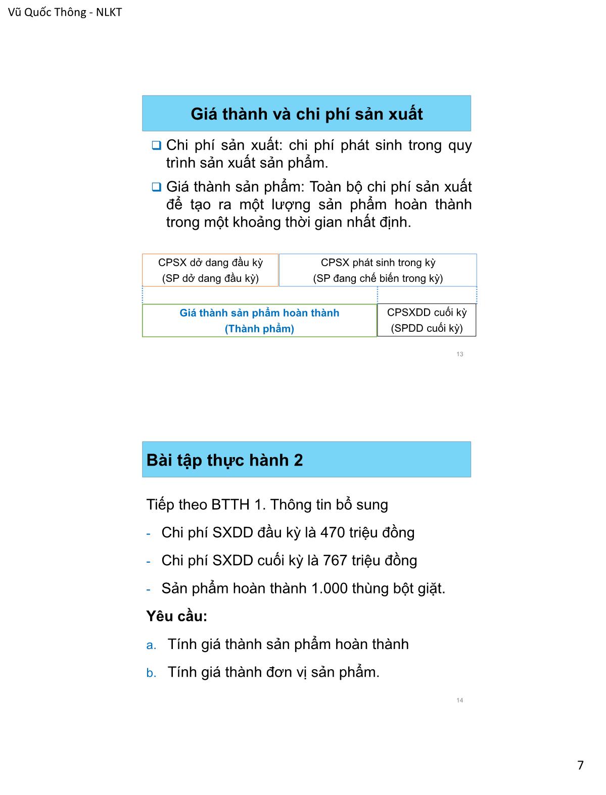 Bài giảng Nguyên lý kế toán - Chương 8: Kế toán doanh nghiệp sản xuất - Vũ Quốc Thông trang 7