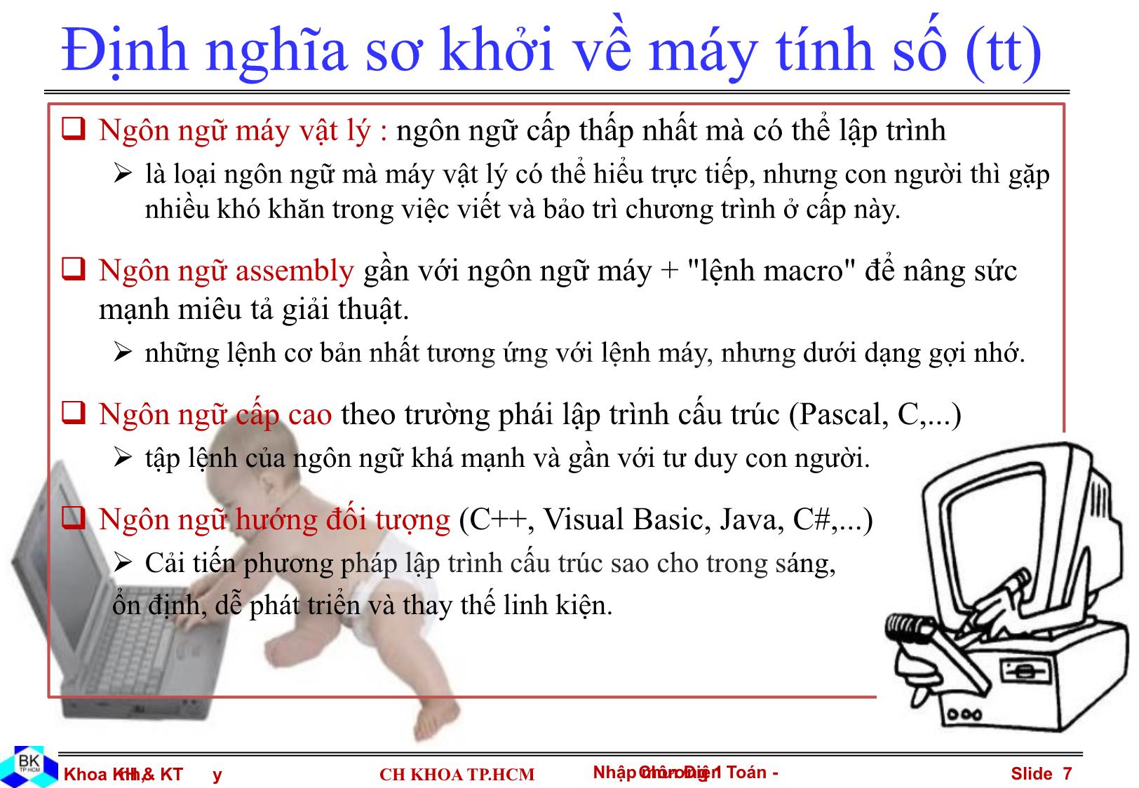 Bài giảng Nhập môn điện toán - Chương 1, Phần 2: Khái niệm cơ bản trang 7