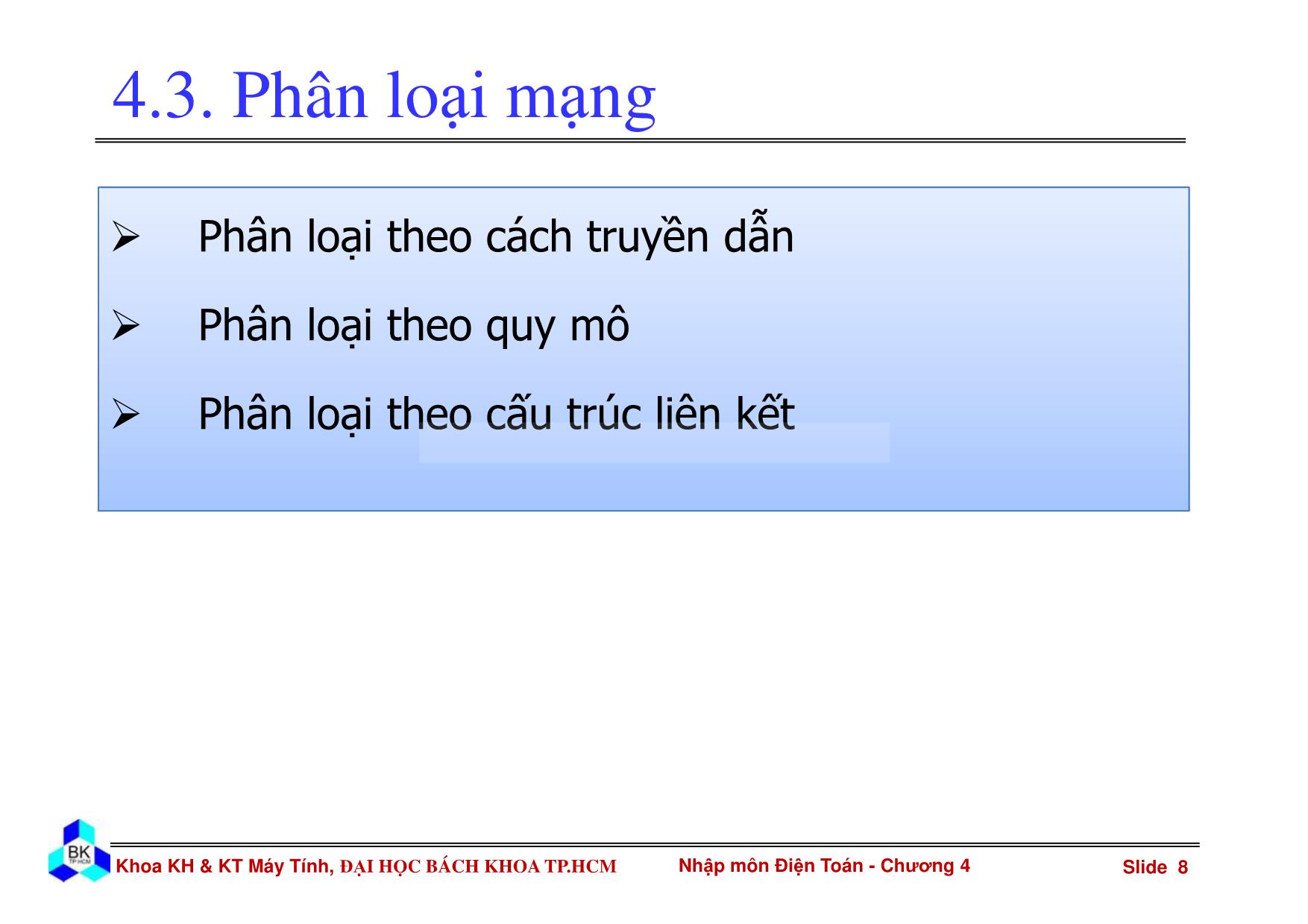 Bài giảng Nhập môn điện toán - Chương 4: Mạng máy tính trang 8