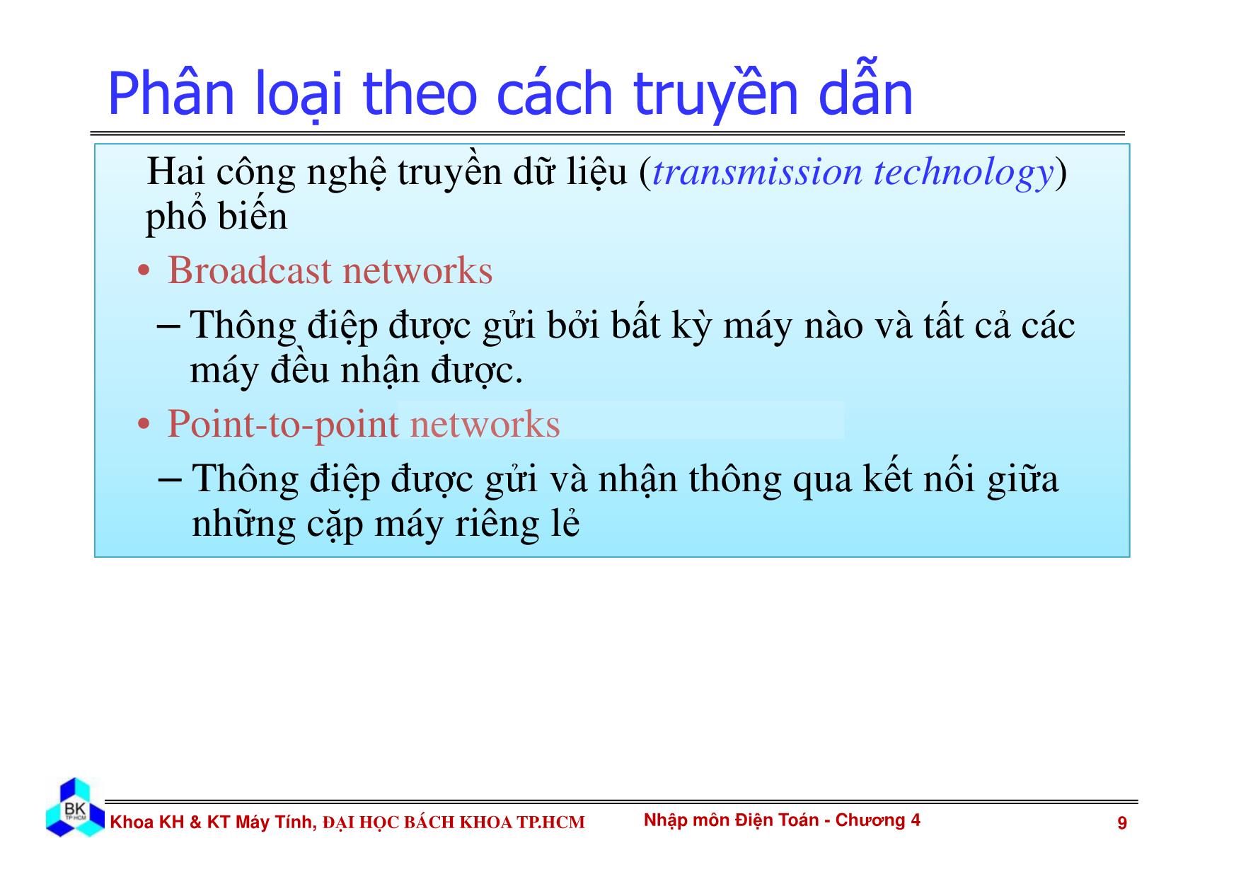 Bài giảng Nhập môn điện toán - Chương 4: Mạng máy tính trang 9