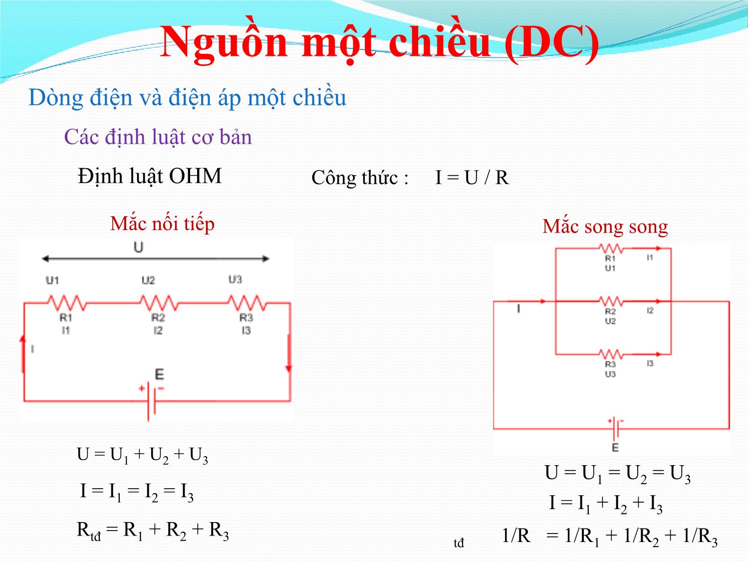 Bài giảng Nhập môn điện tử - Chương 1: Nguồn một chiều trang 6