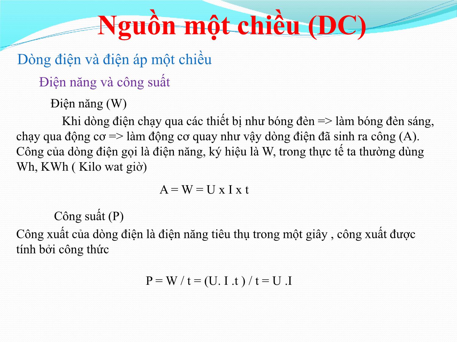 Bài giảng Nhập môn điện tử - Chương 1: Nguồn một chiều trang 7