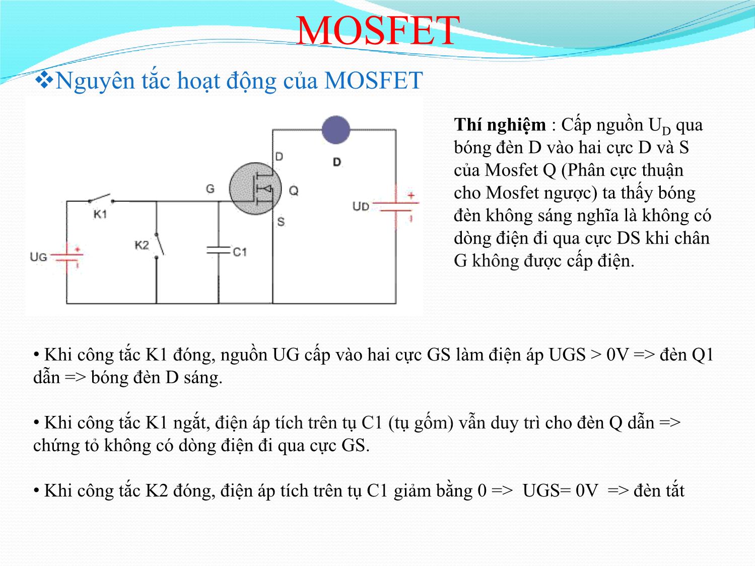 Bài giảng Nhập môn điện tử - Chương 8: Linh kiện Mosfet trang 5