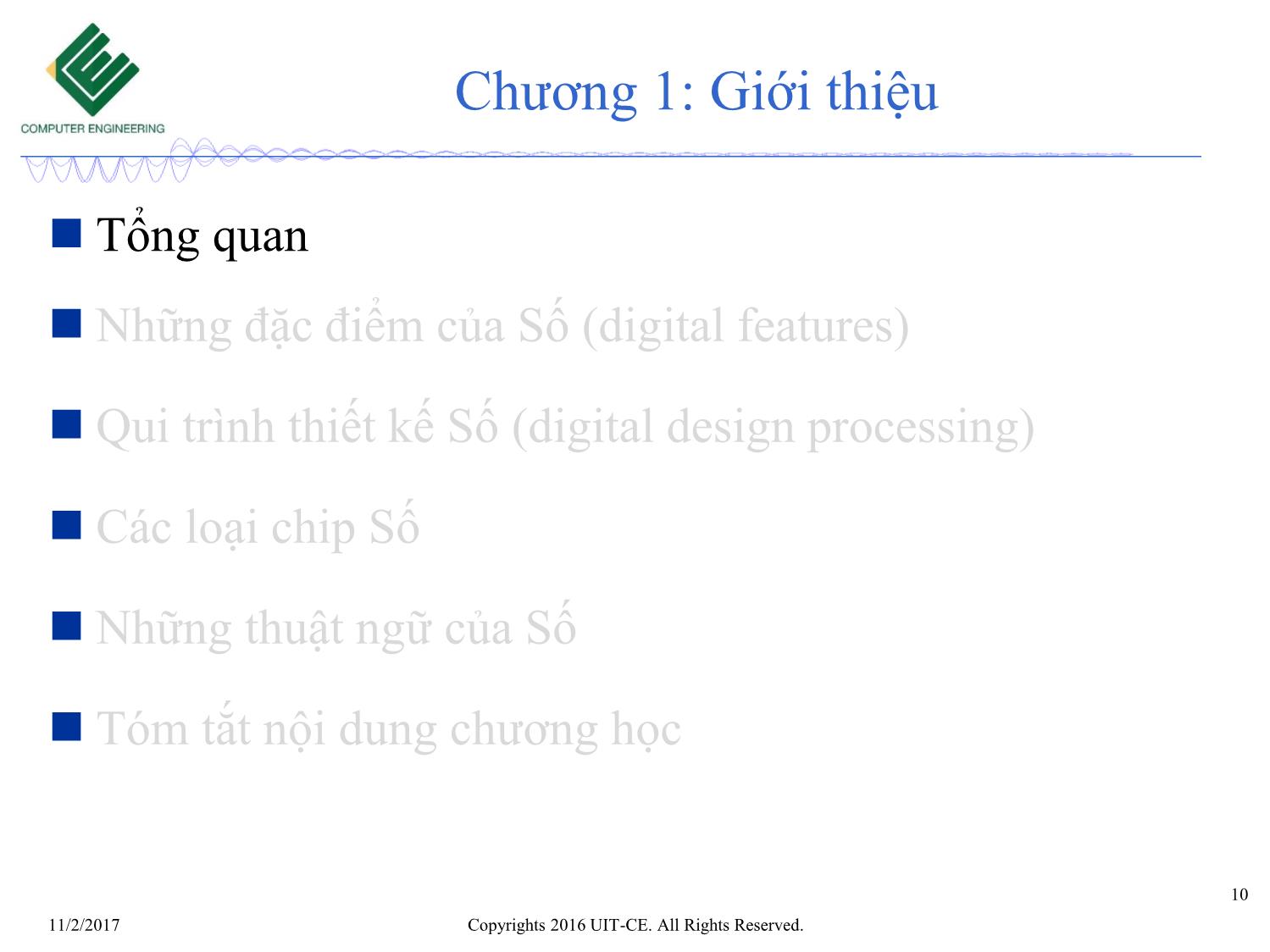 Bài giảng Nhập môn mạch số - Chương 1: Giới thiệu trang 10