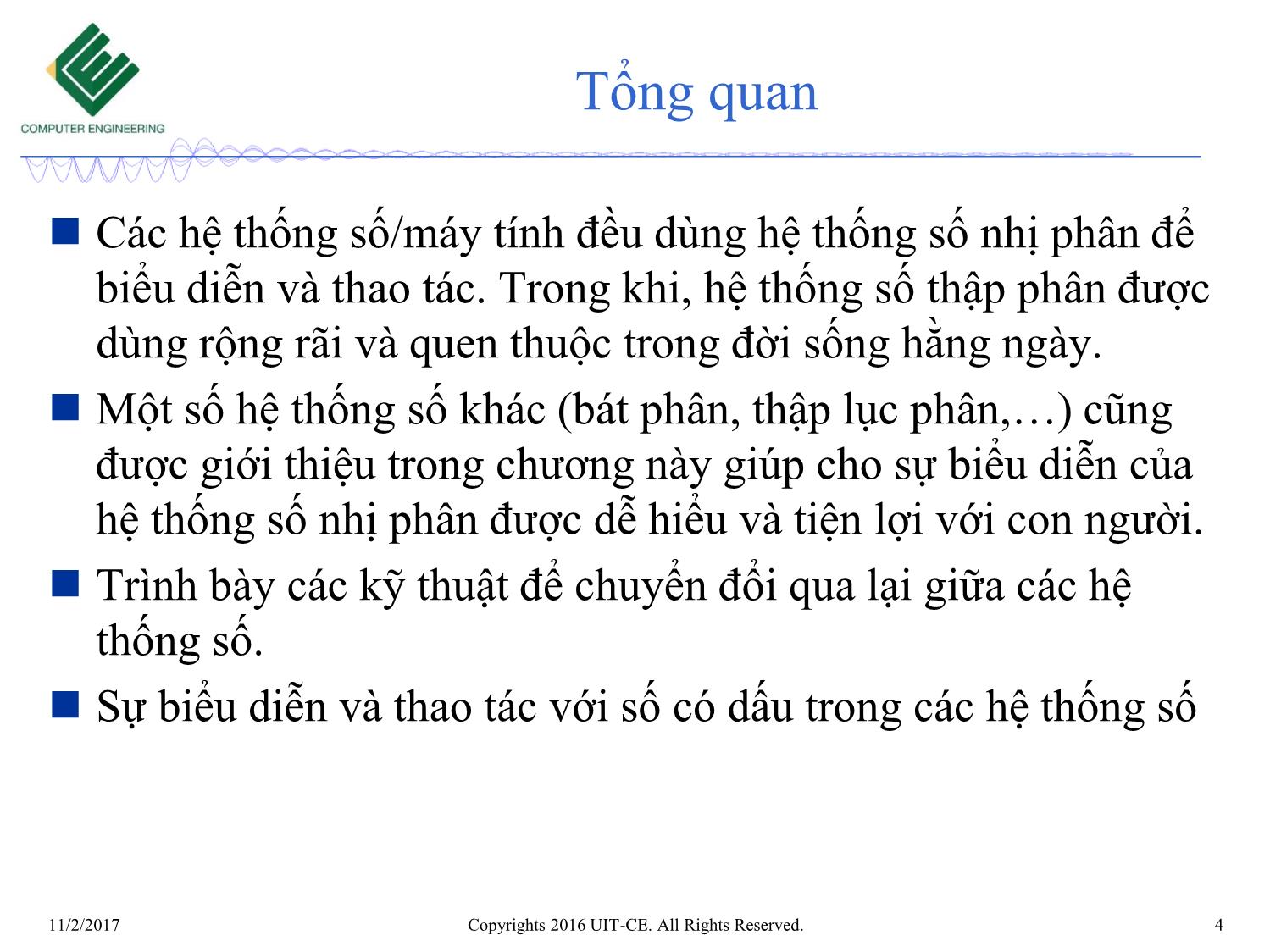 Bài giảng Nhập môn mạch số - Chương 2: Các dạng biểu diễn số trang 4