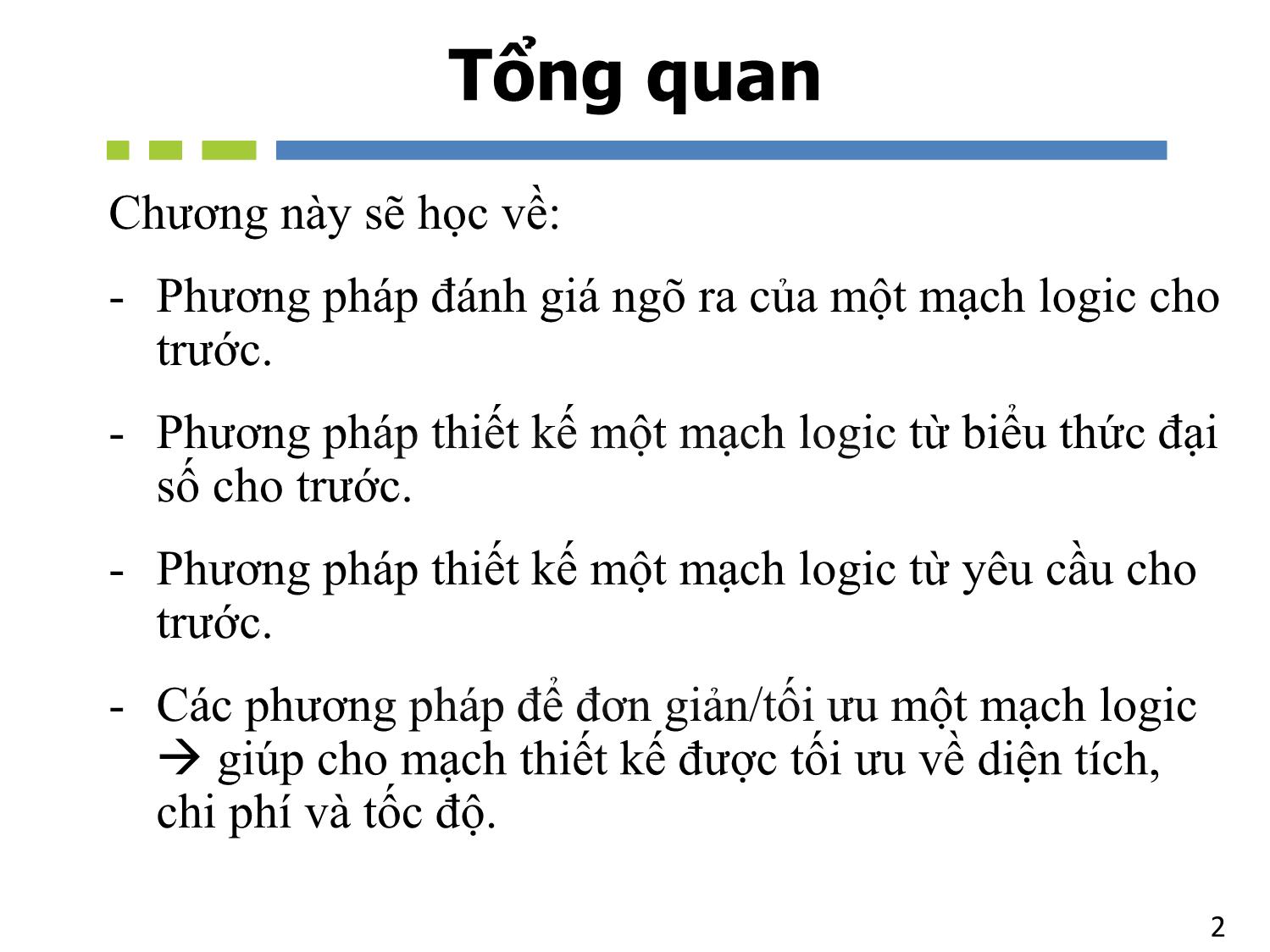 Bài giảng Nhập môn mạch số - Chương 4: Bìa Karnaugh - Hồ Ngọc Diễm trang 2